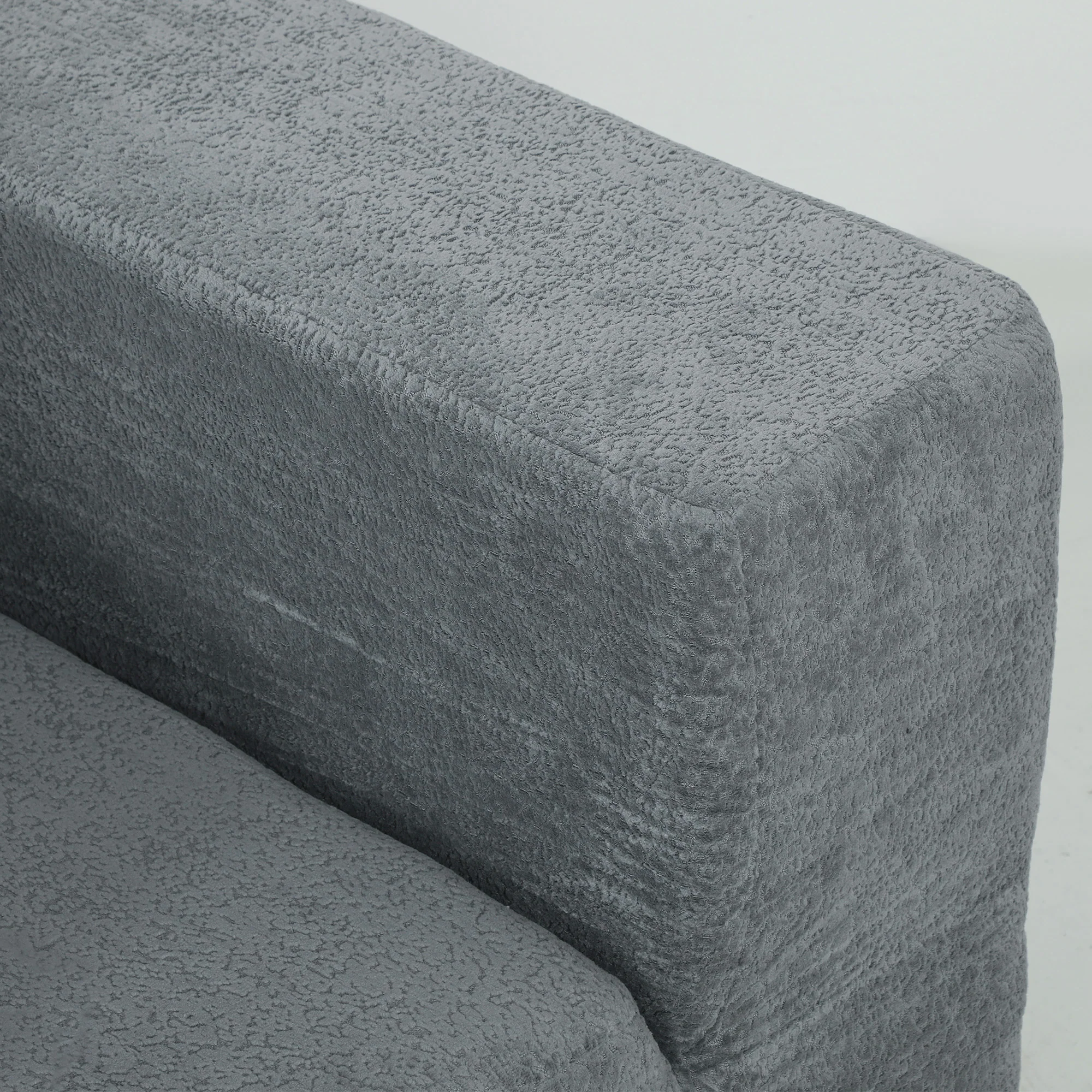 116" Modular U-Shape Sectional Sofa, 4 Seat Boneless Sectional Couch with Ottomans, Dark Gray - Image 11