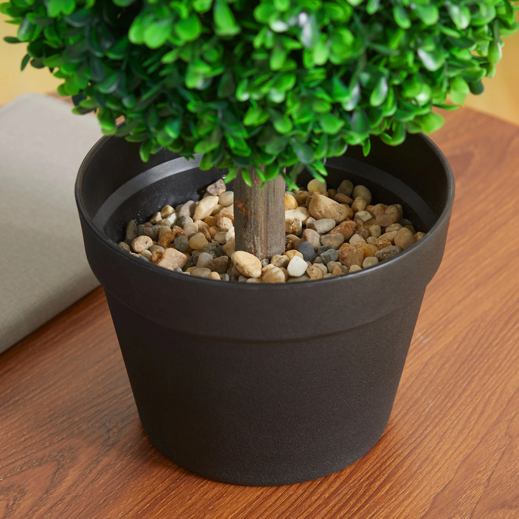 2 Pcs 23.5" Artificial Boxwood Ball Topiary Tree, Fake Plants in Pot, Ball Shaped Leaves - Image 11