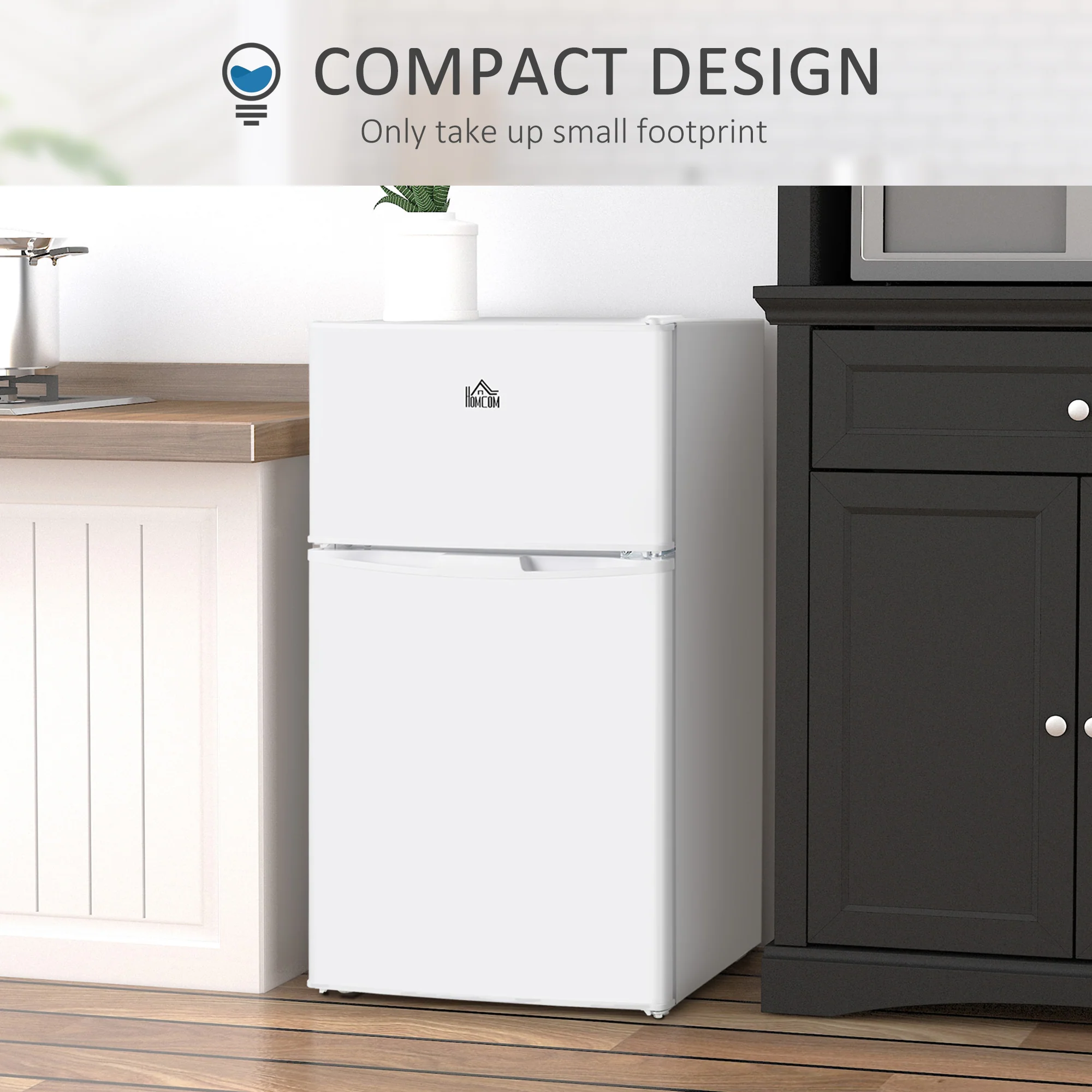 3.2 Cu.Ft Mini Fridge with Freezer Double Door Compact Refrigerator Energy Efficient White - Image 9