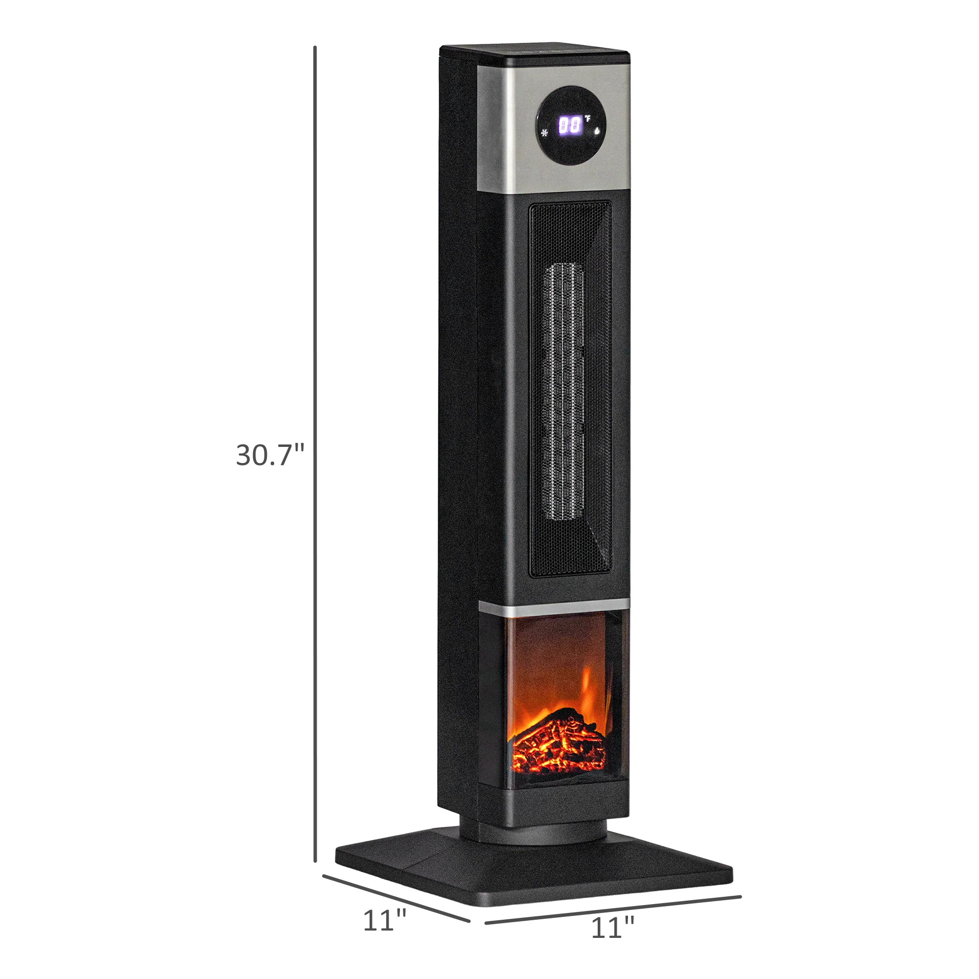 31" Freestanding Electric Space Heater with Oscillation Remote & 12H Timer 1400W Black - Image 5