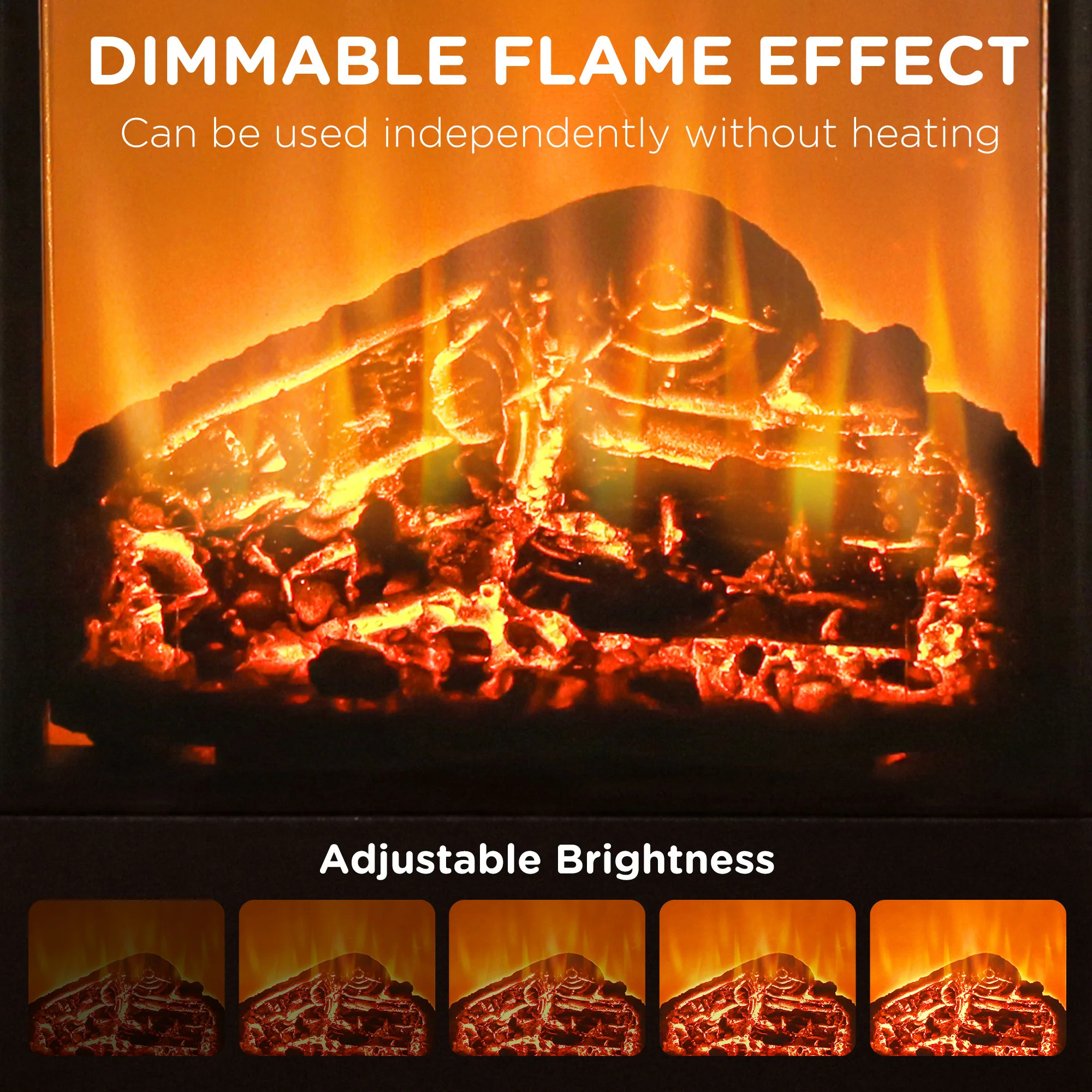 31" Freestanding Electric Space Heater with Oscillation Remote & 12H Timer 1400W Black - Image 6