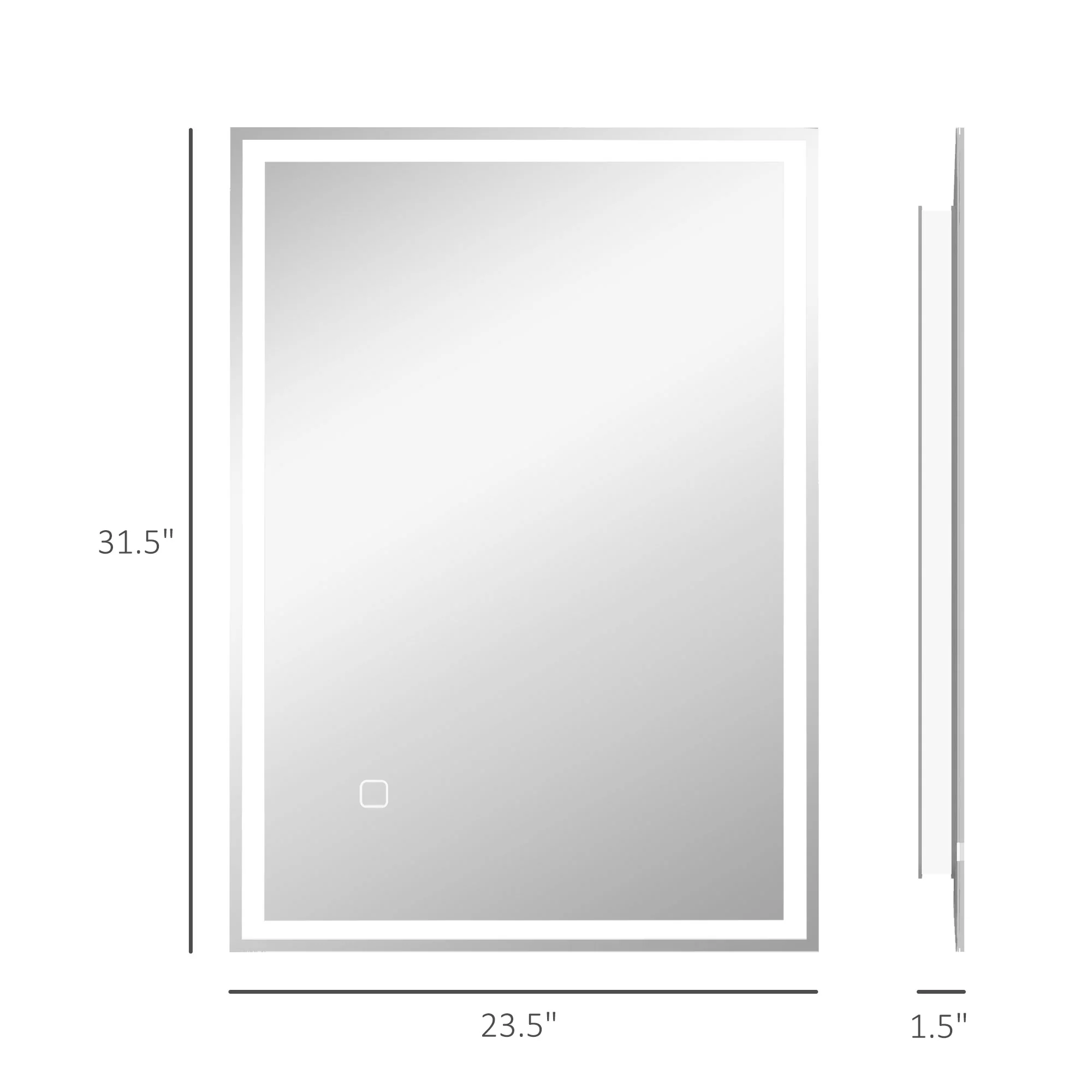 32" x 24" Bathroom Mirror with LED Lights Dimmable Makeup Mirror Smart Touch - Image 5