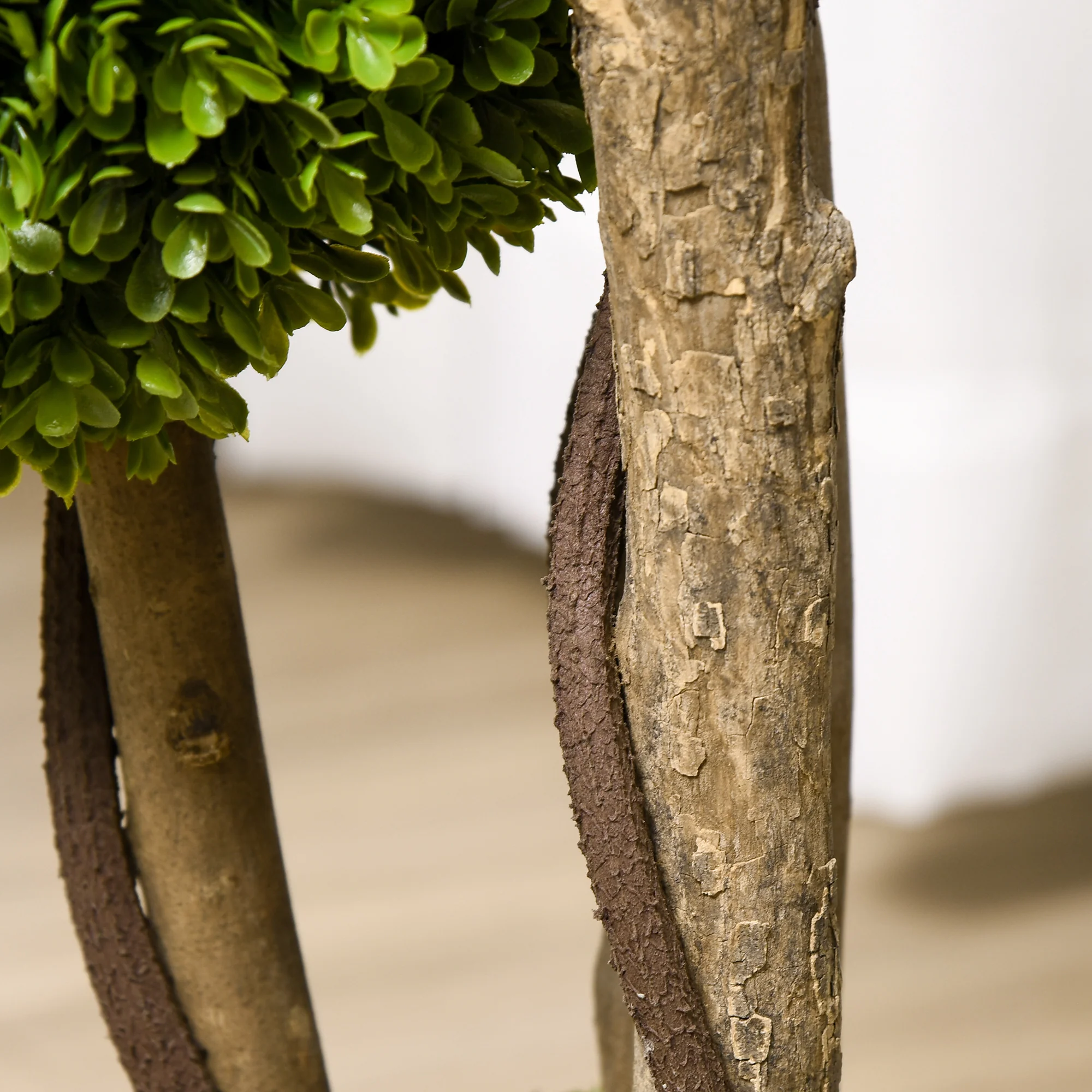35.5" Artificial Ball Boxwood Topiary Tree Fake Plant in Pot, Light Green - Image 11