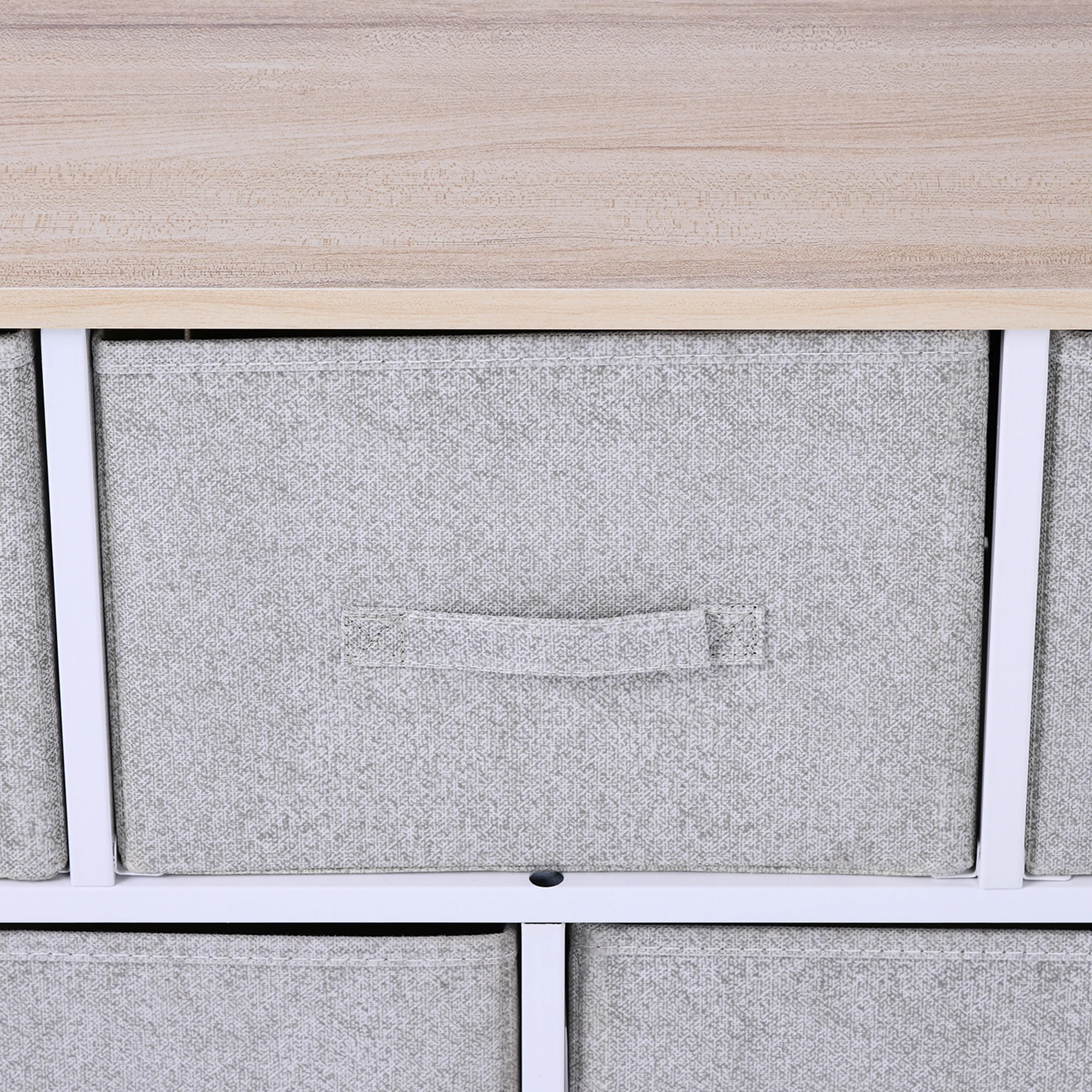 5-Drawer Dresser Storage Tower Cabinet Organizer Unit, Easy Pull Fabric Bins, Light Gray - Image 10