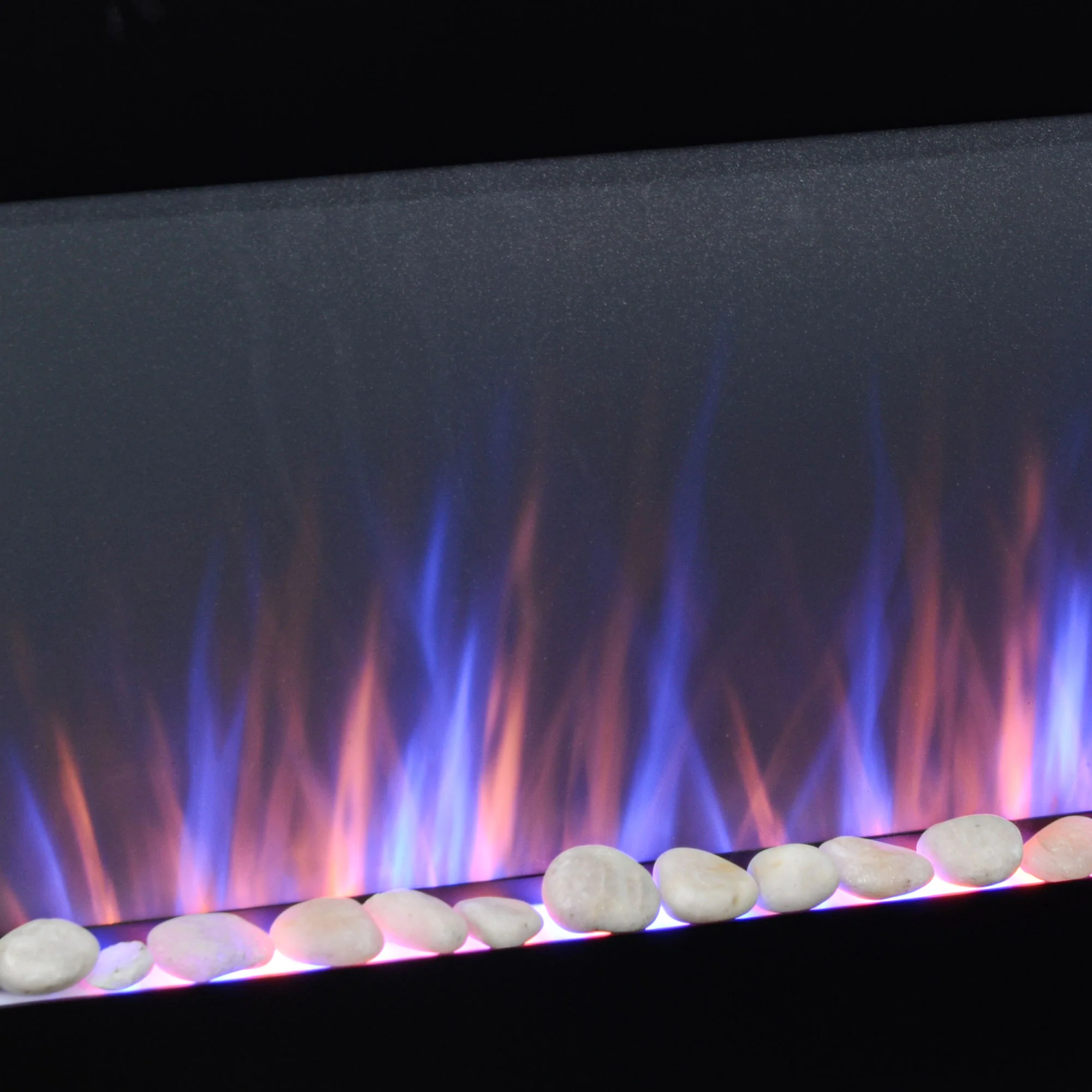 41.3" Electric Wall Fireplace with Flame Effect & 7-Color Backlight, 1500W, Black - Image 11