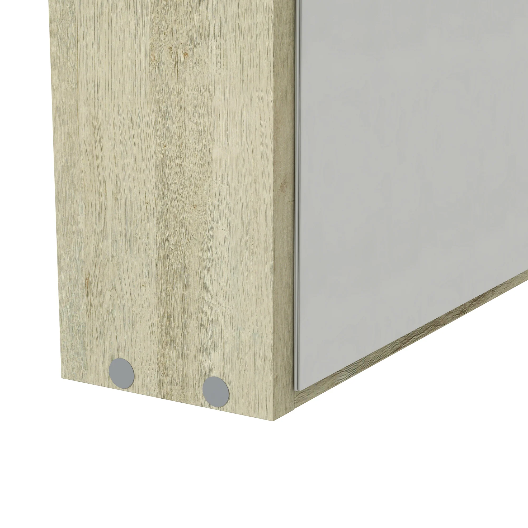 5-Tier Display Cabinet, Wall-Mounted Cabinet with Glass Door & Adjustable Shelves, Oak - Image 12