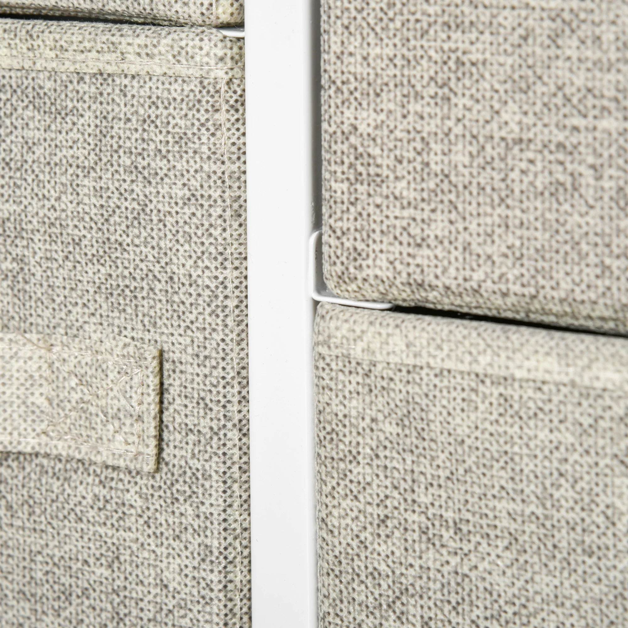 7-Drawer Dresser Storage Tower Cabinet Organizer Unit, Easy Pull Fabric Bins, Light Gray - Image 13