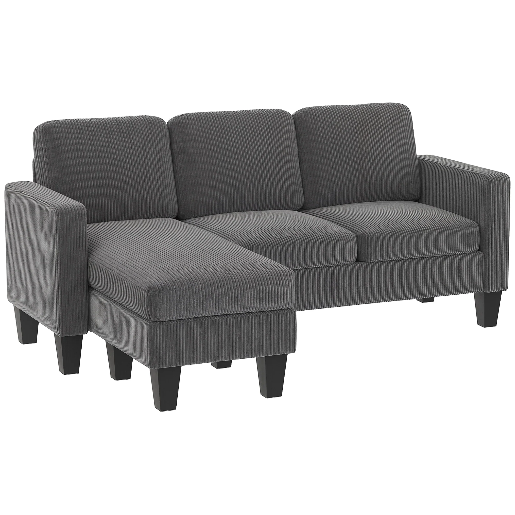 73" L-Shaped Sectional Sofa with Reversible Chaise, 3 Seat, 2200lb Capacity, Dark Gray - Image 12