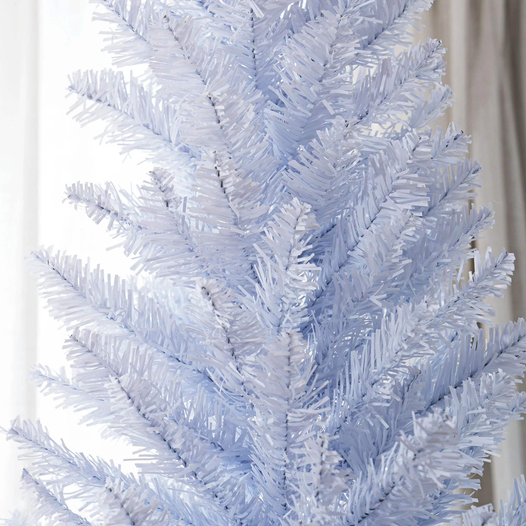8ft Pencil Artificial Christmas Tree with Realistic Branches,618 Tips,Plastic Base,White - Image 11