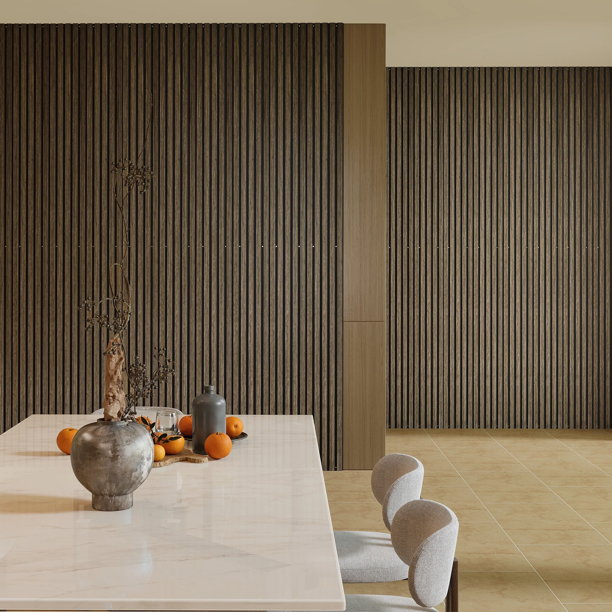 95 x 8 Inch 3D Faux Wood Acoustic Panels, 4-Pack Sound Absorbing and Proof Slat Wall, Walnut - Image 11