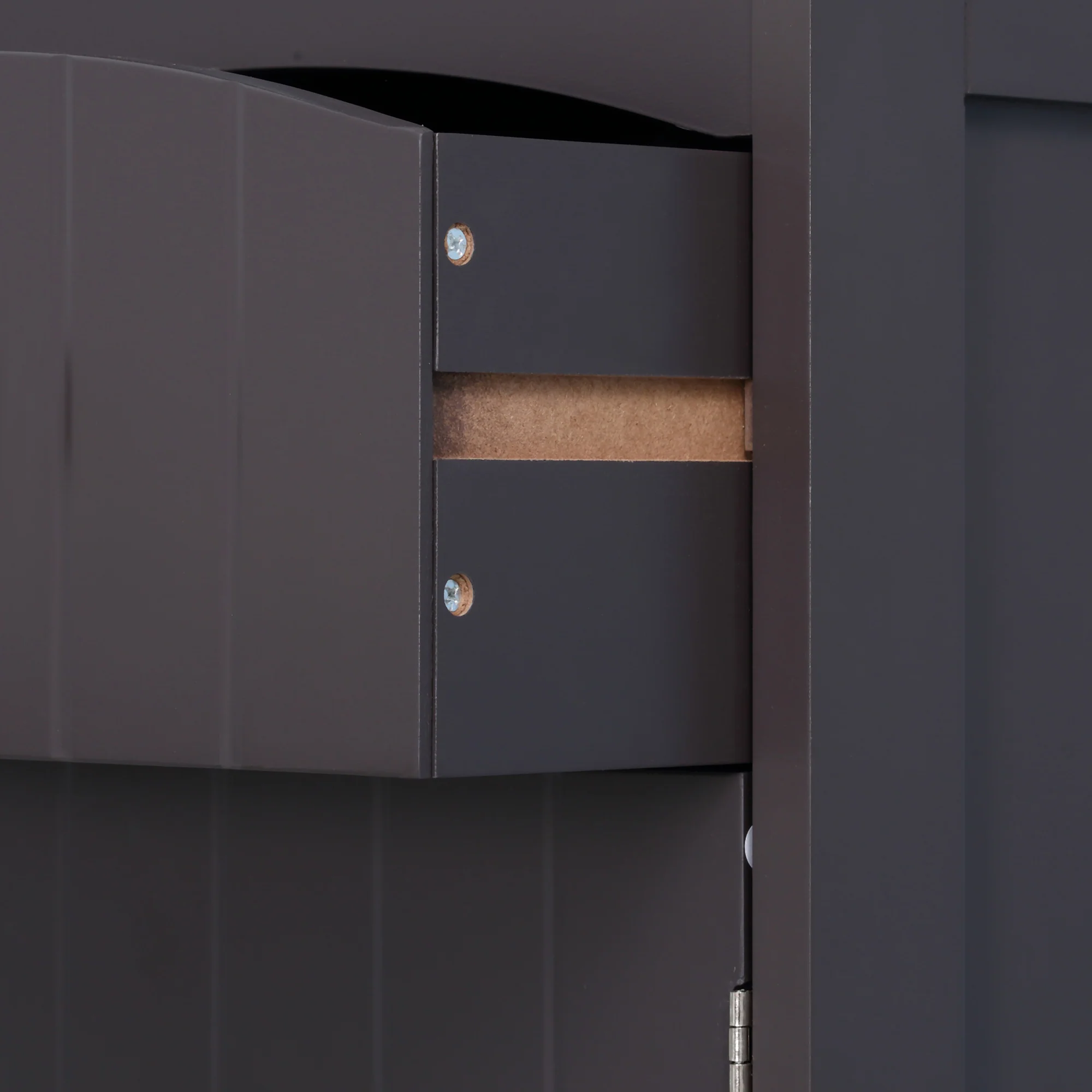 Bathroom Storage Cabinet, Tall Linen Tower with 3 Tier Shelves and Drawer, Brown - Image 10