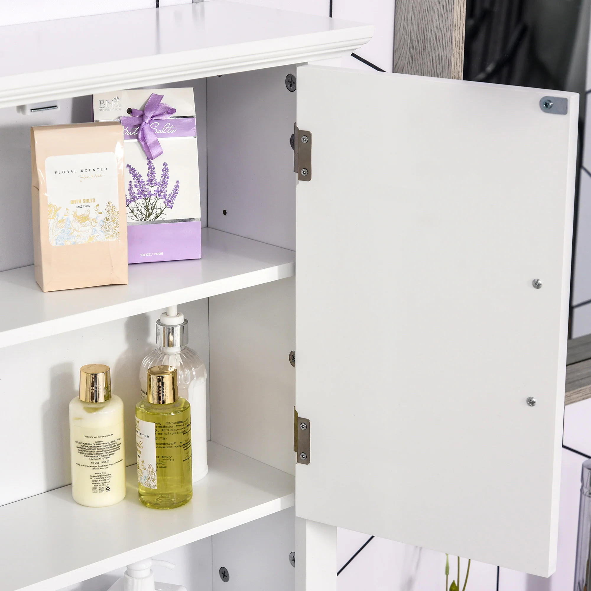 2-Door Adjustable Shelf Wall Cabinet, Medicine Cabinet for Bathroom and Kitchen, White - Image 9