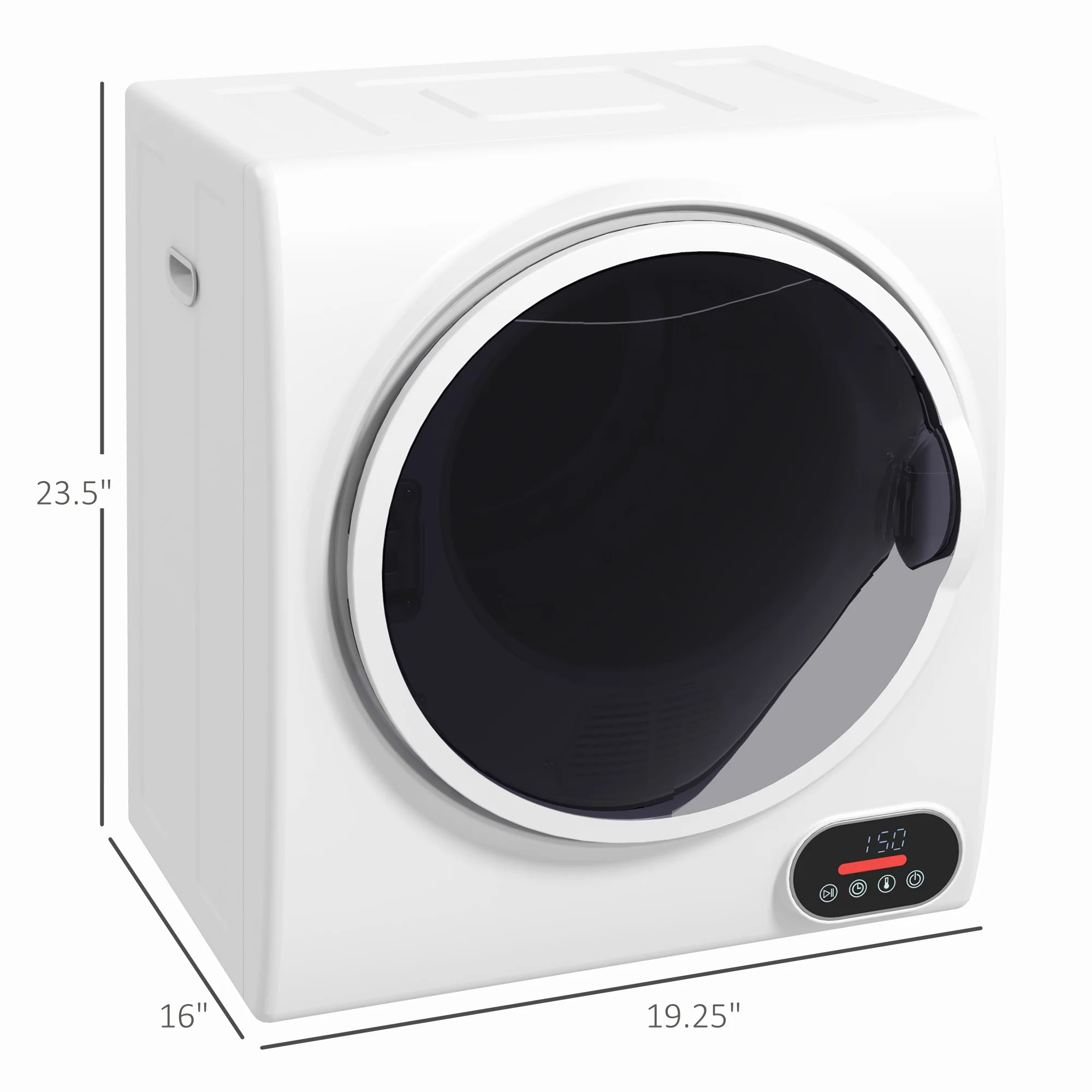 1.5 cu.ft Portable Compact Clothes Laundry Dryer w/ Intelligent Drying, 850W, White - Image 5