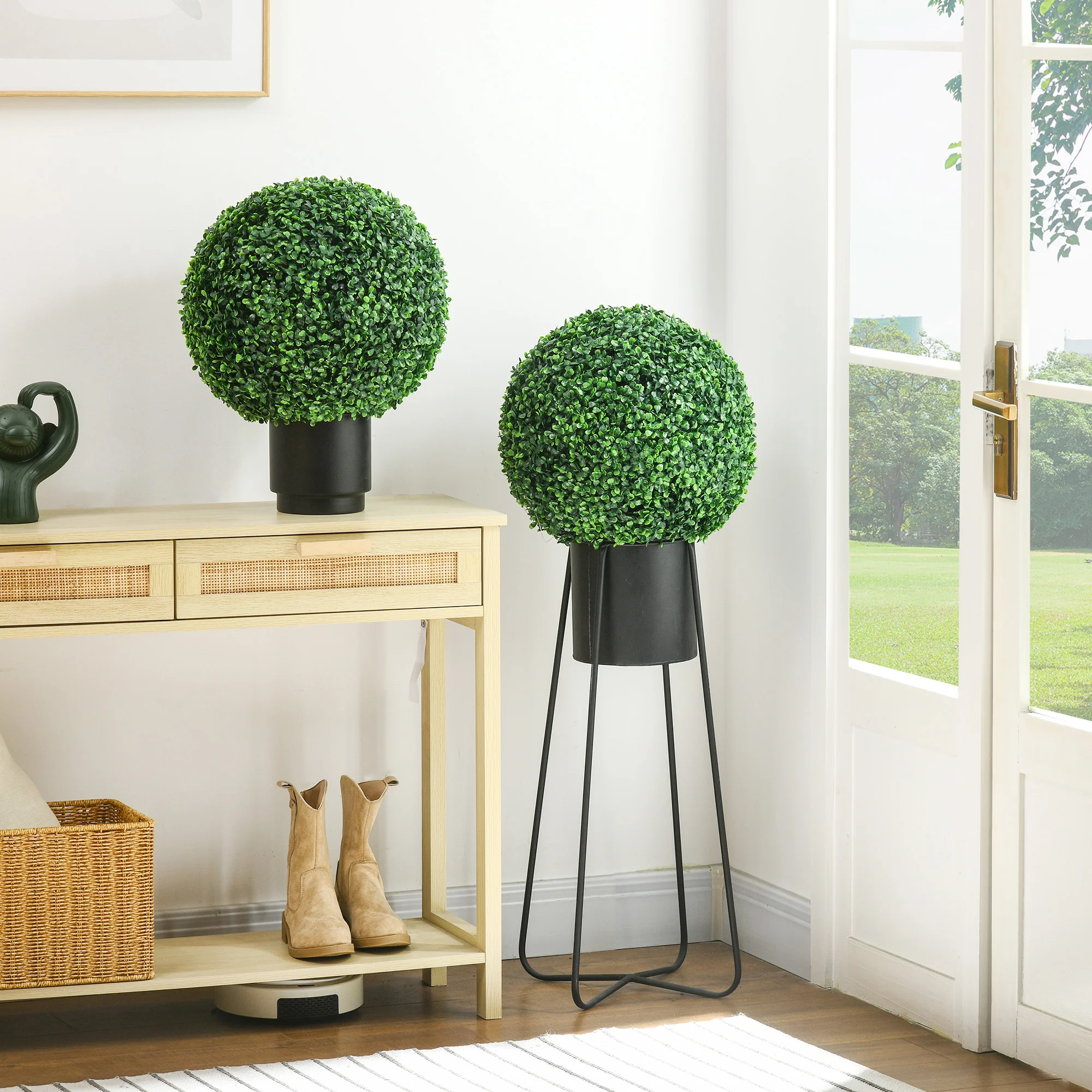 2 Pack Artificial Tree Boxwood Topiary Balls, 15.75 Inch - Image 3
