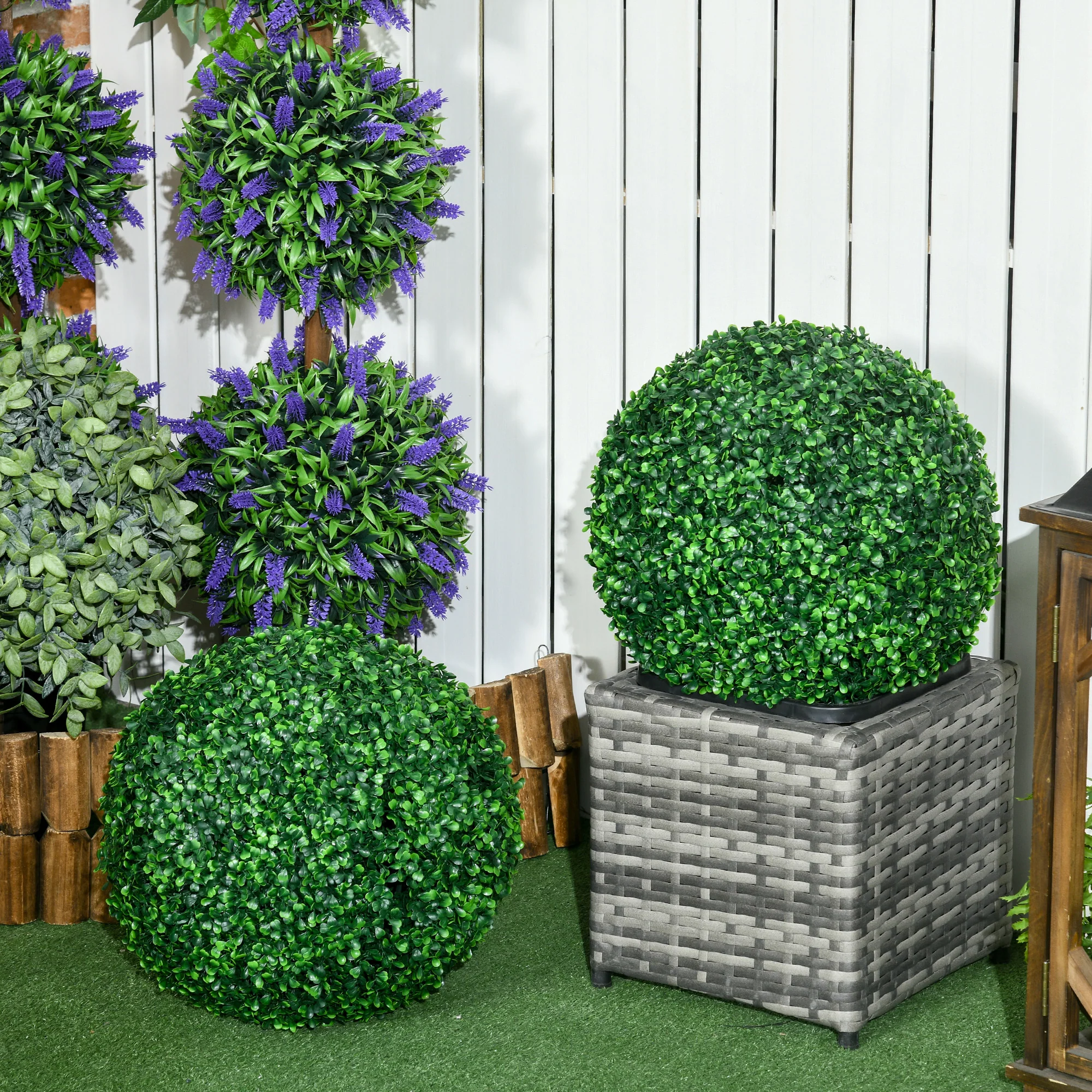 2 Pack Artificial Tree Boxwood Topiary Balls, 15.75 Inch - Image 4