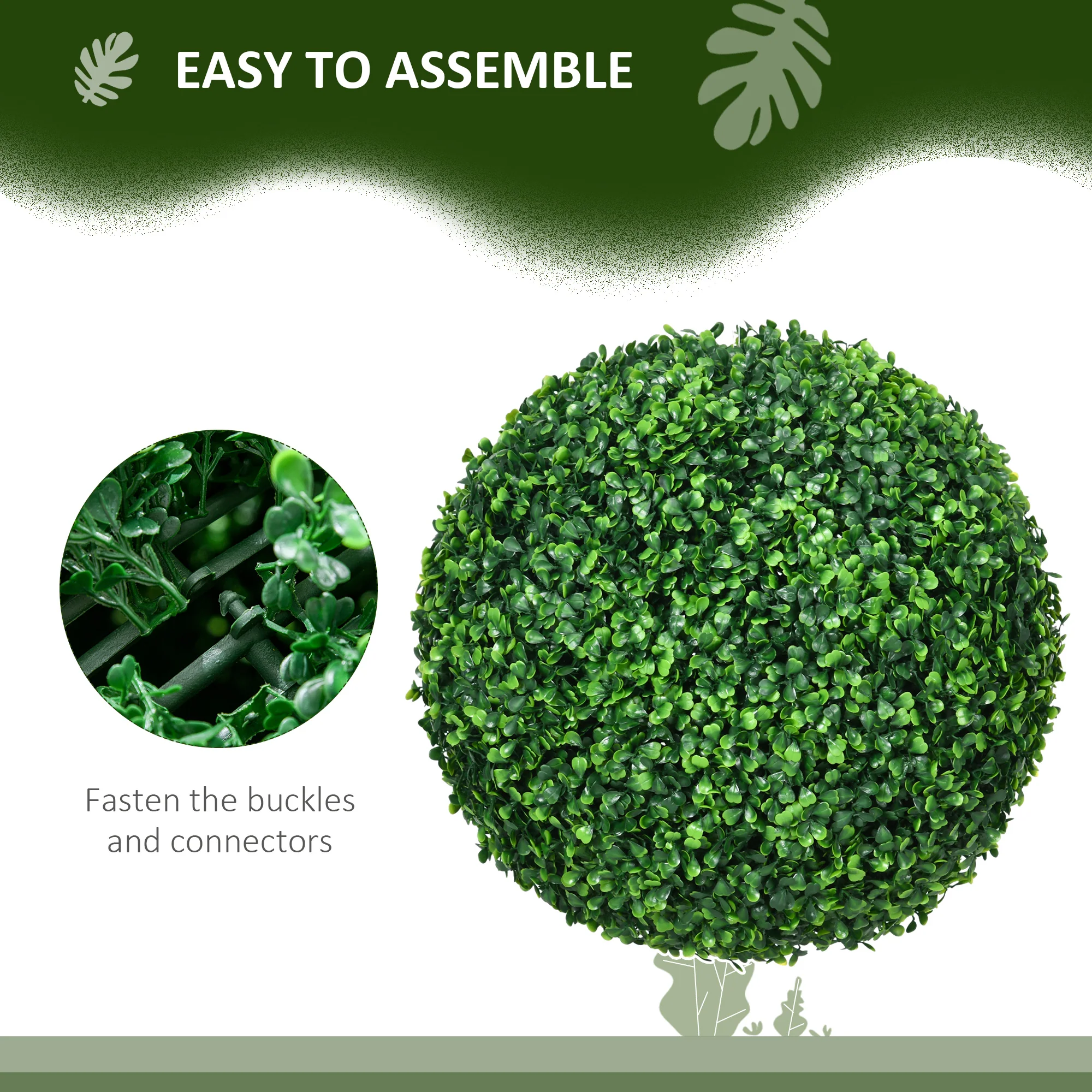 2 Pack Artificial Tree Boxwood Topiary Balls, 15.75 Inch - Image 7