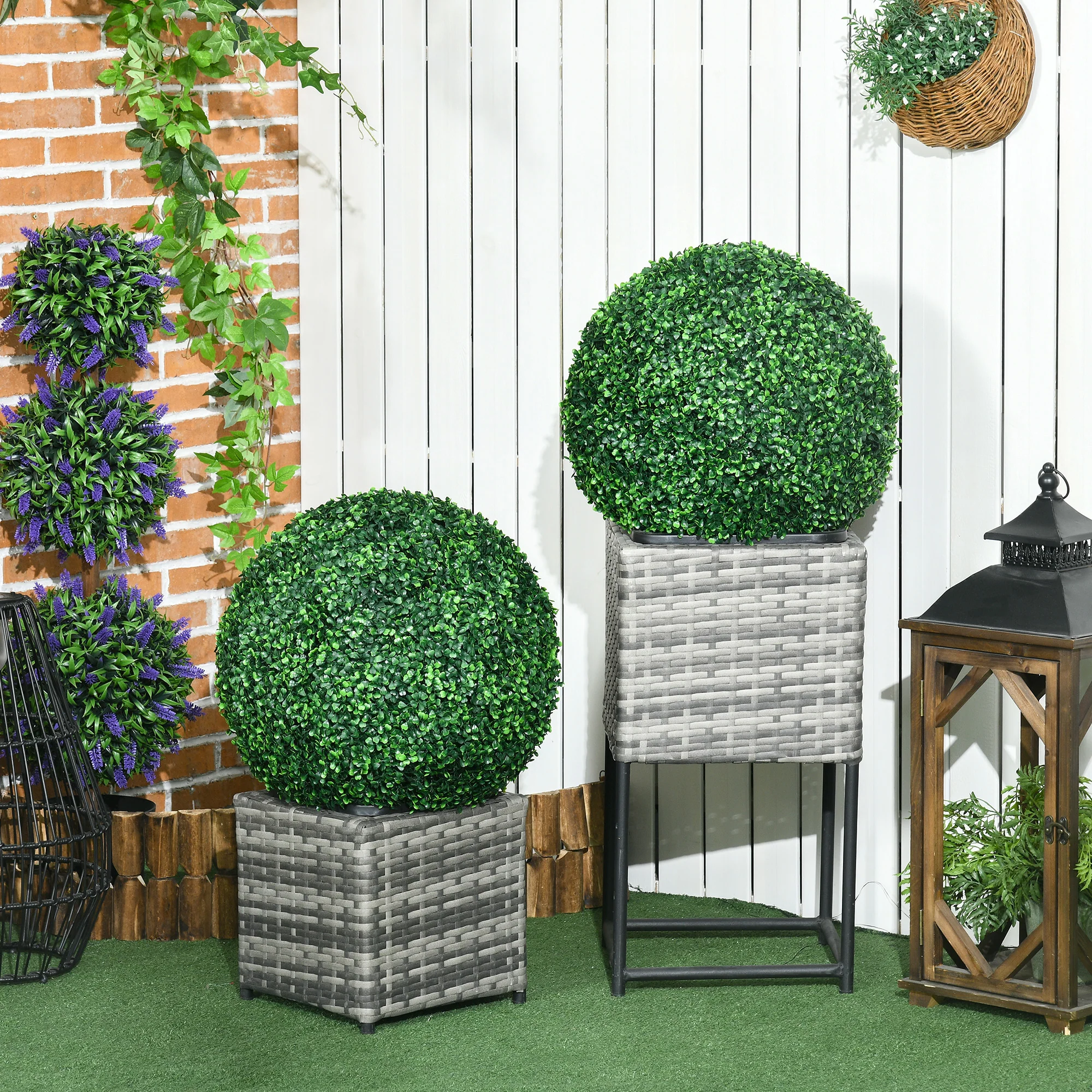 2 Pack Artificial Tree Boxwood Topiary Balls, 19.75 Inch - Image 4