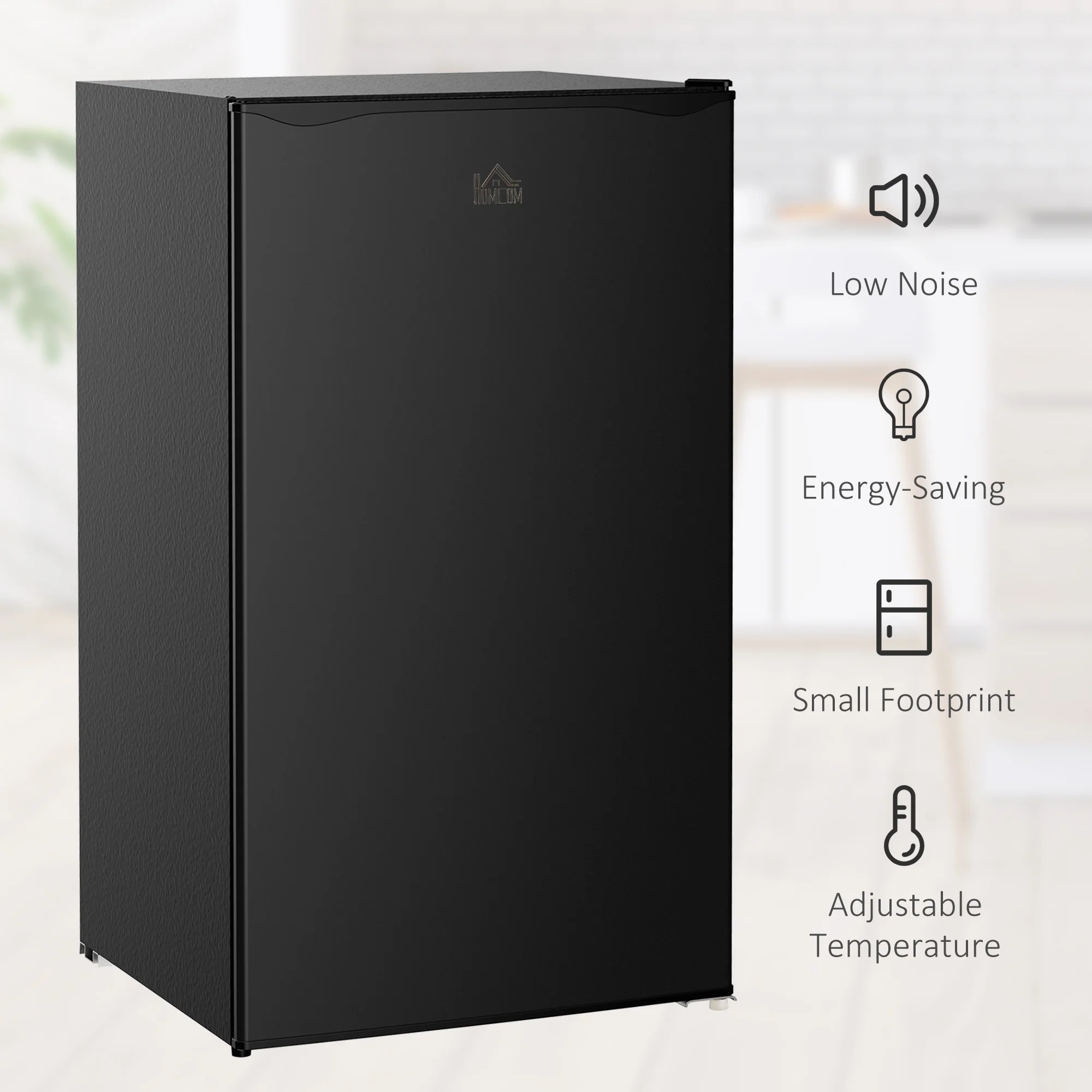 3.2 Cu.Ft Mini Fridge with Freezer, Single Door Compact Refrigerator Black - Image 9