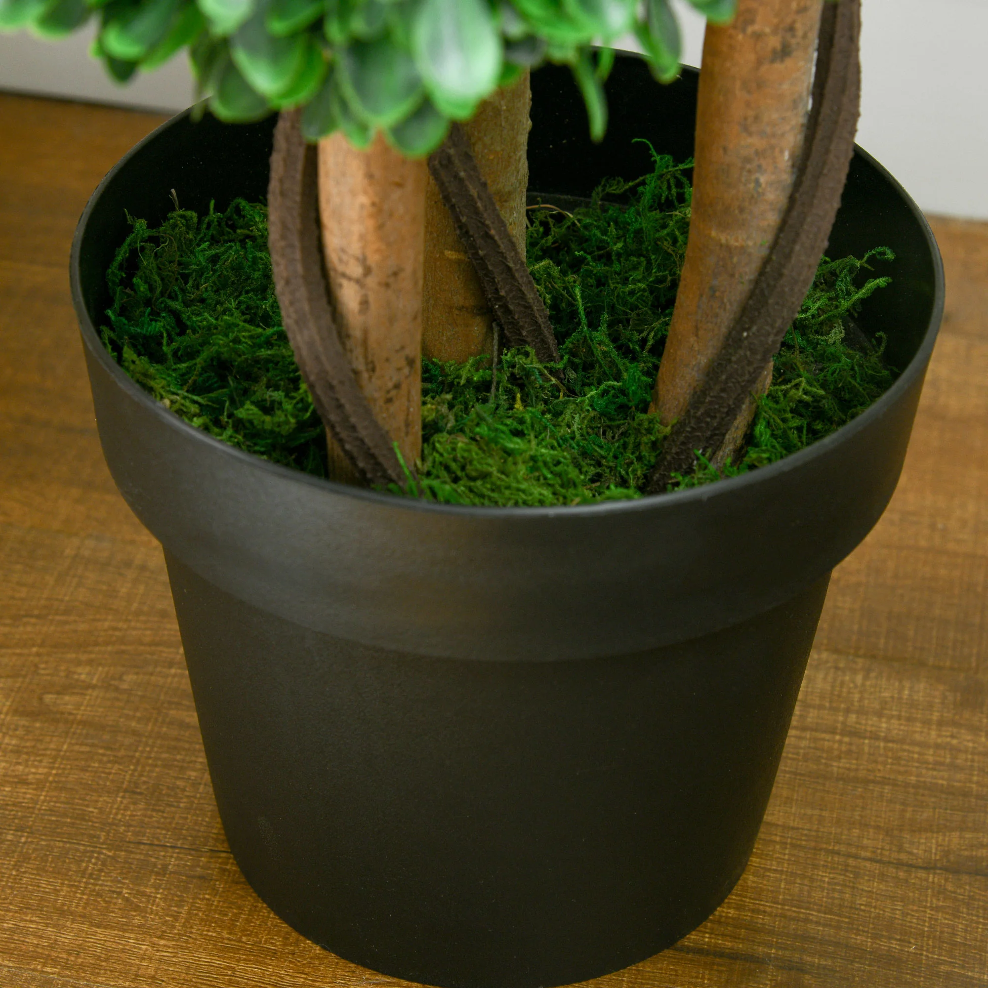 3.5ft Artificial Tree, Triple Ball Boxwood Topiary with Pot and Sandalwood Leaves - Image 9