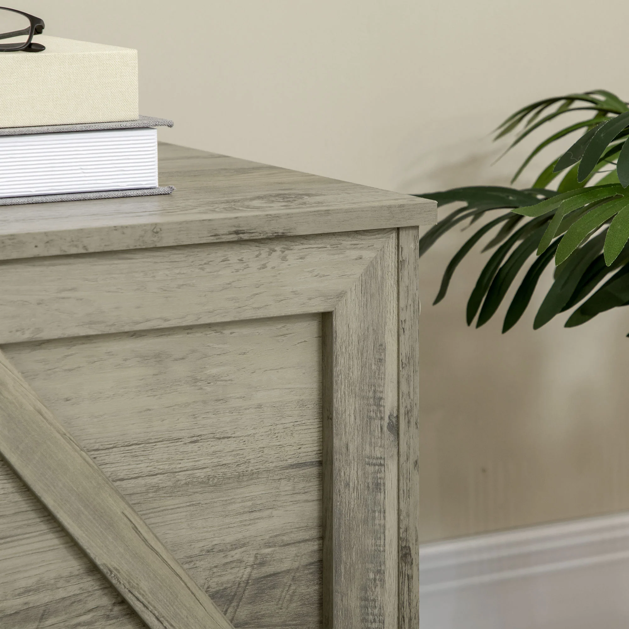 30" Farmhouse Storage Chest, Lift Top Box Organizer w/ Safety Hinge to Open Up 100°, White - Image 10