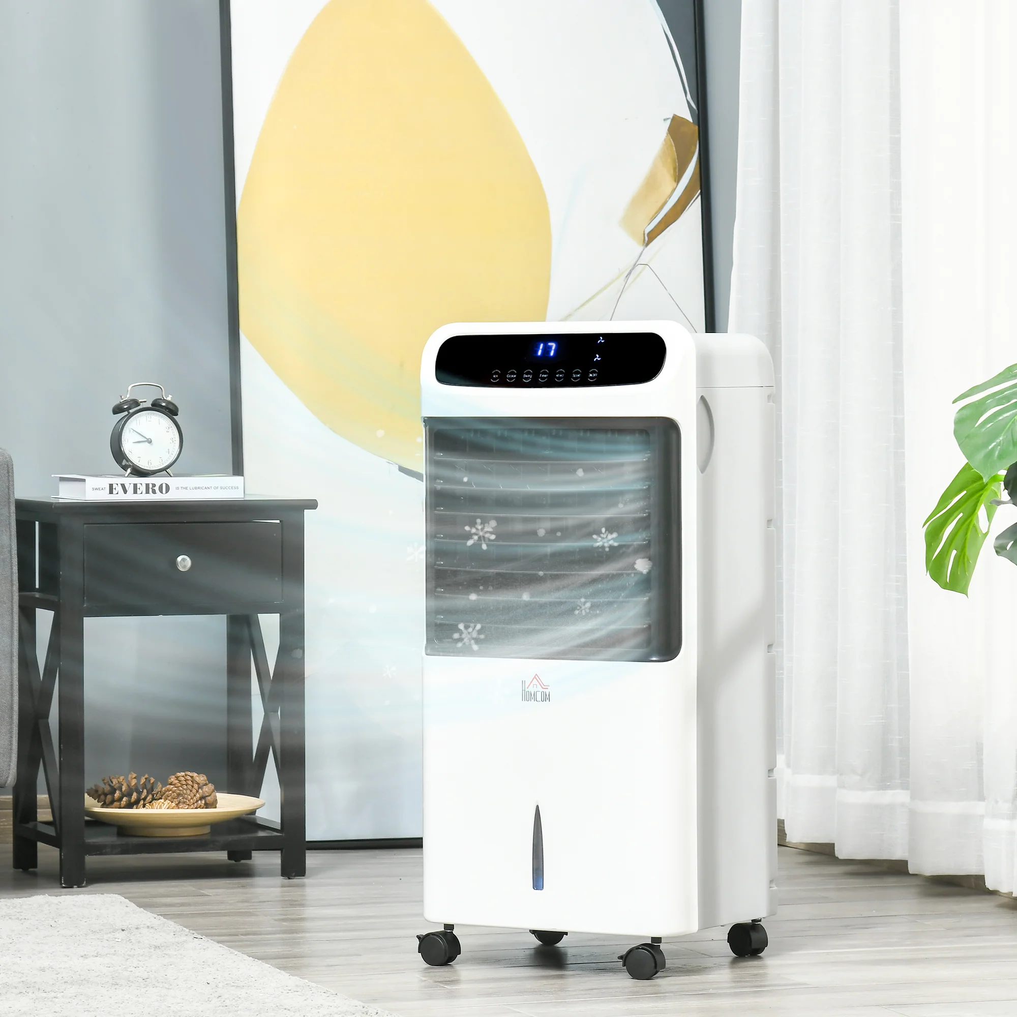 32" Evaporative Air Cooler with 3.2 Gal Water Tank, 3-In-1 Ice Cooling Fan White - Image 4