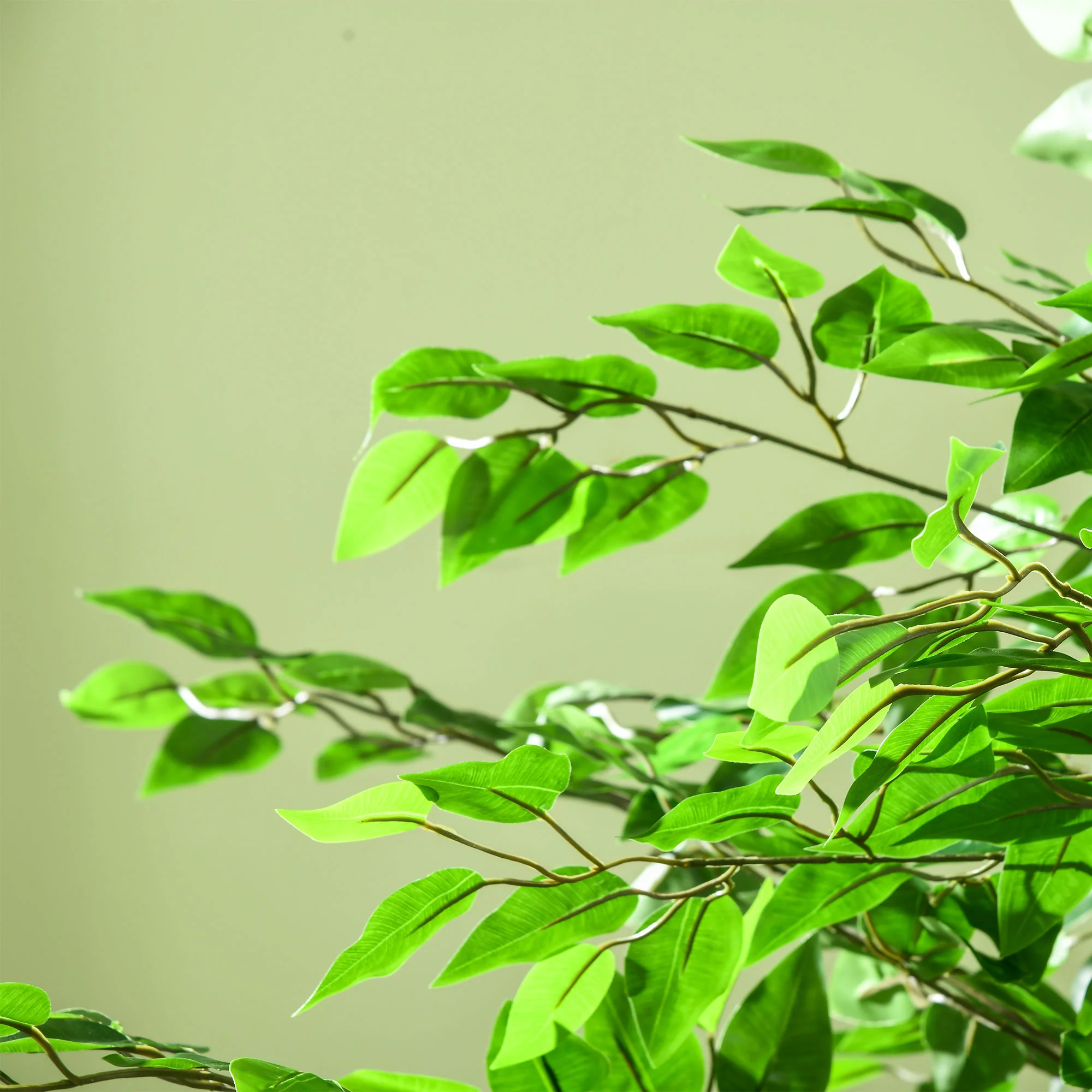 6ft Artificial Tree, Indoor Outdoor Fake Ficus with Pot, for Home Office Living Room Decor - Image 11
