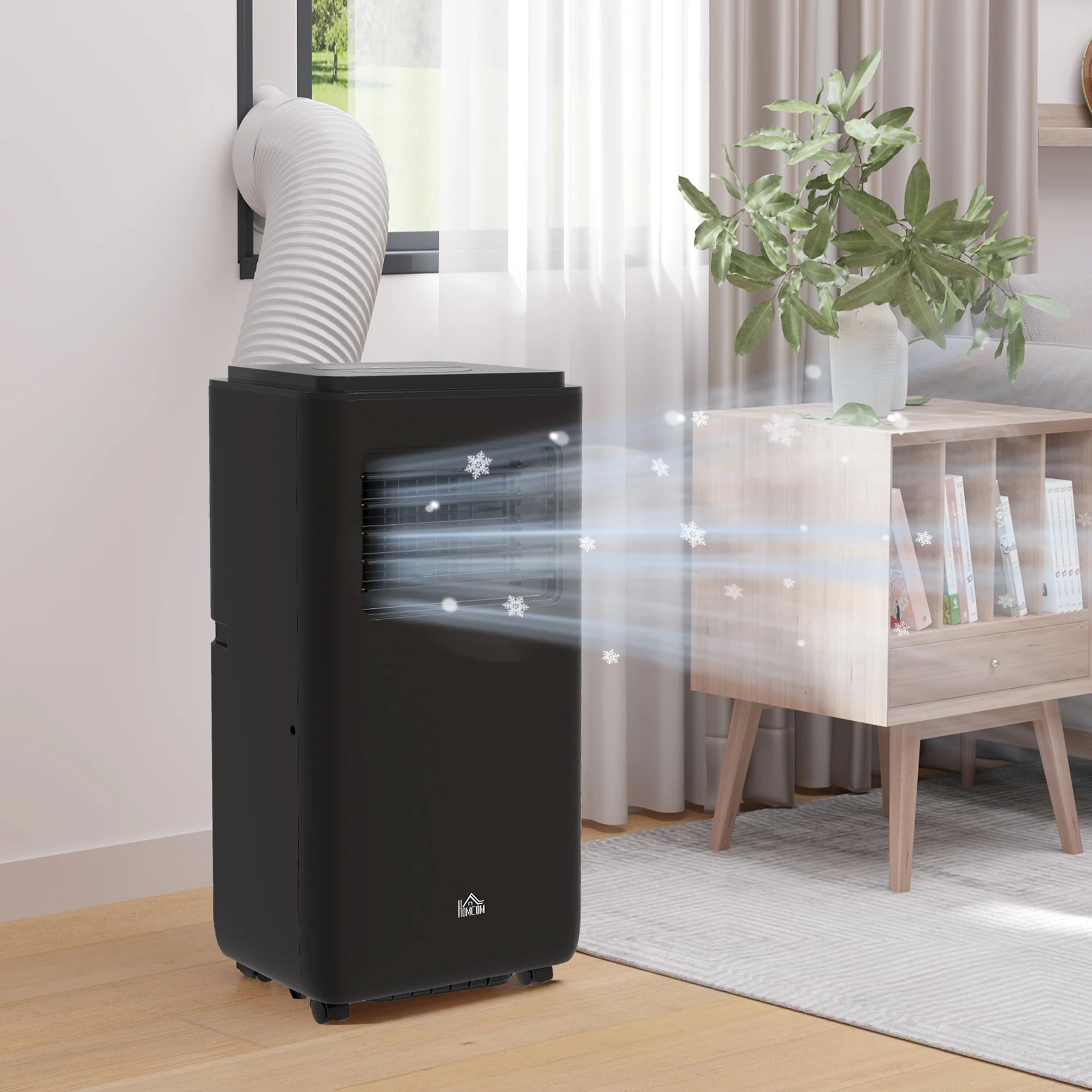 8,000 BTU Portable Air Conditioner, 345 Sq. Ft., Dehumidifier, Auto Sleep, 24H Timer, Black - Image 3