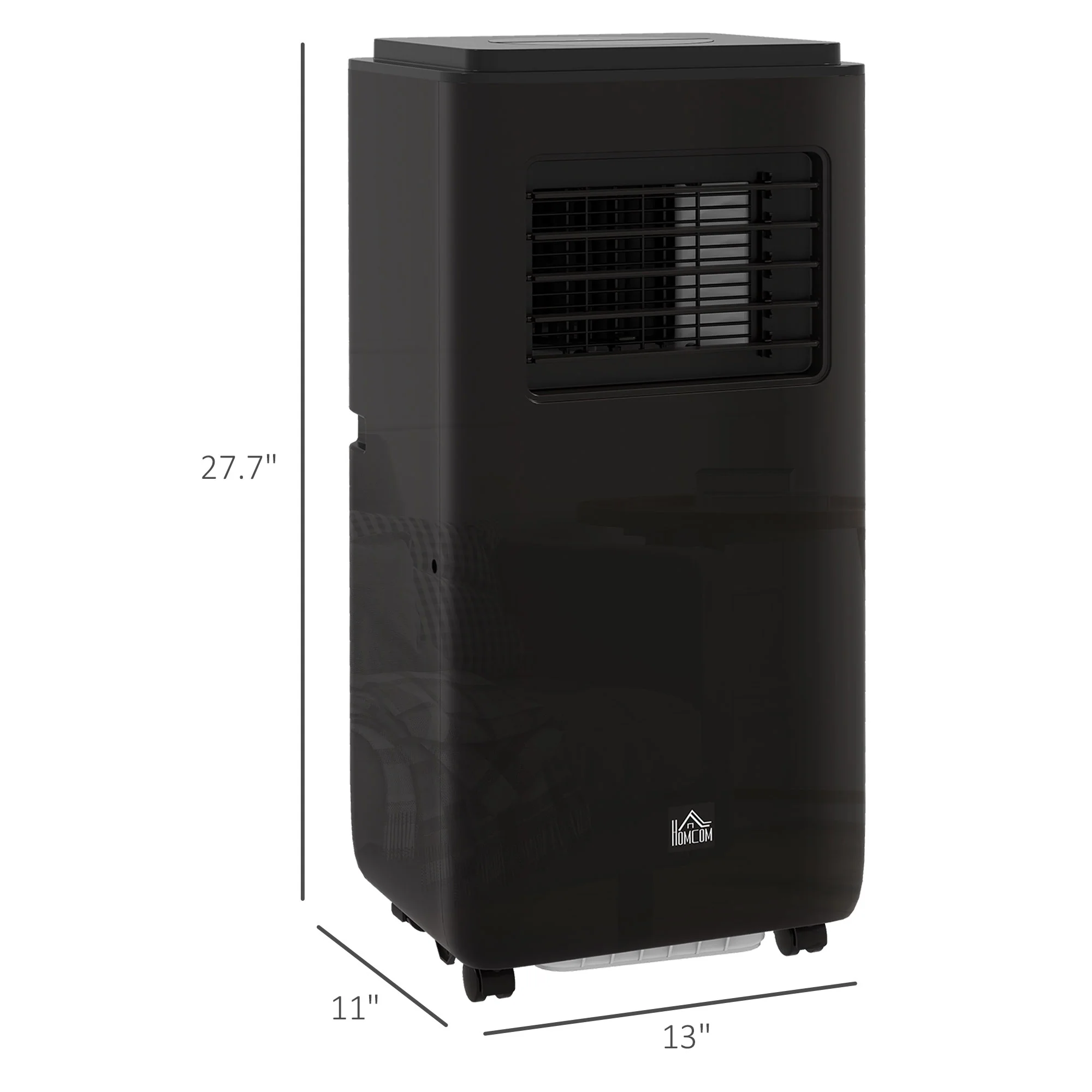 8,000 BTU Portable Air Conditioner, 345 Sq. Ft., Dehumidifier, Auto Sleep, 24H Timer, Black - Image 4