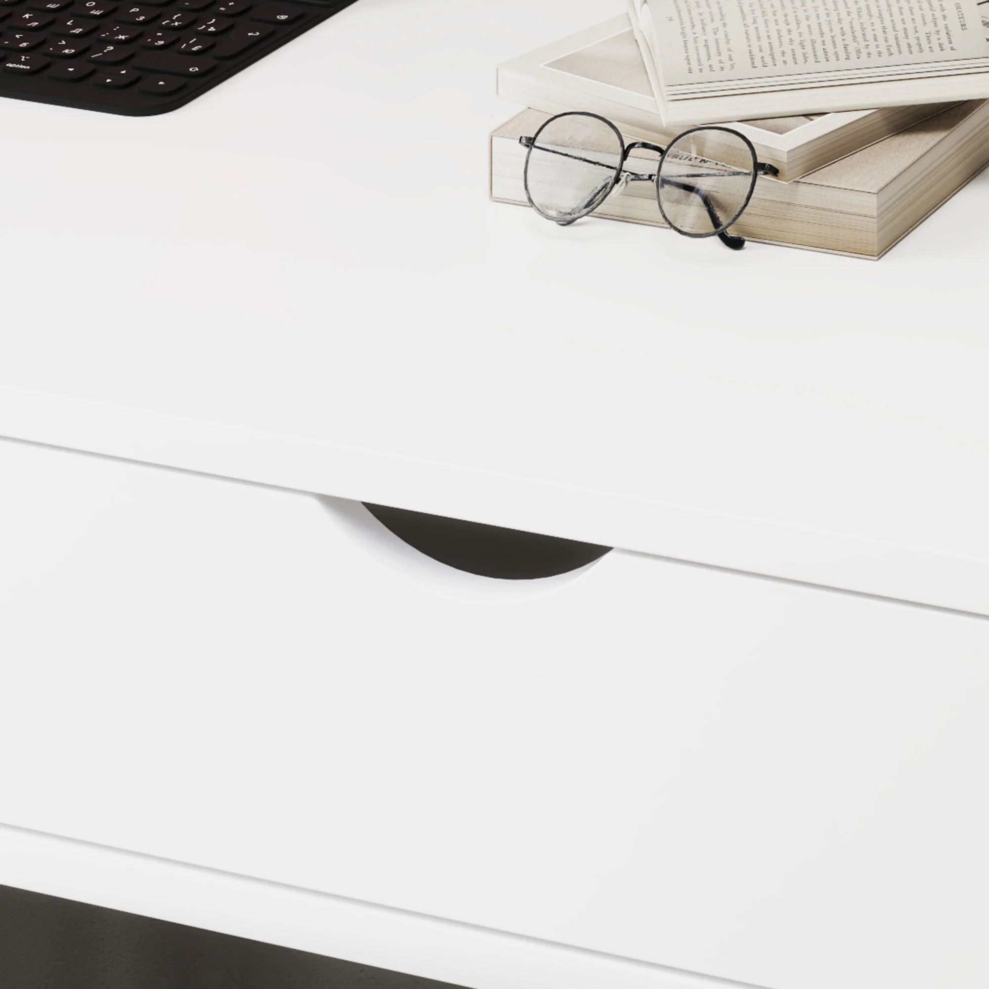 Home Office Computer Desk with Drawer & Storage Shelvesfor Small Spaces, White - Image 11