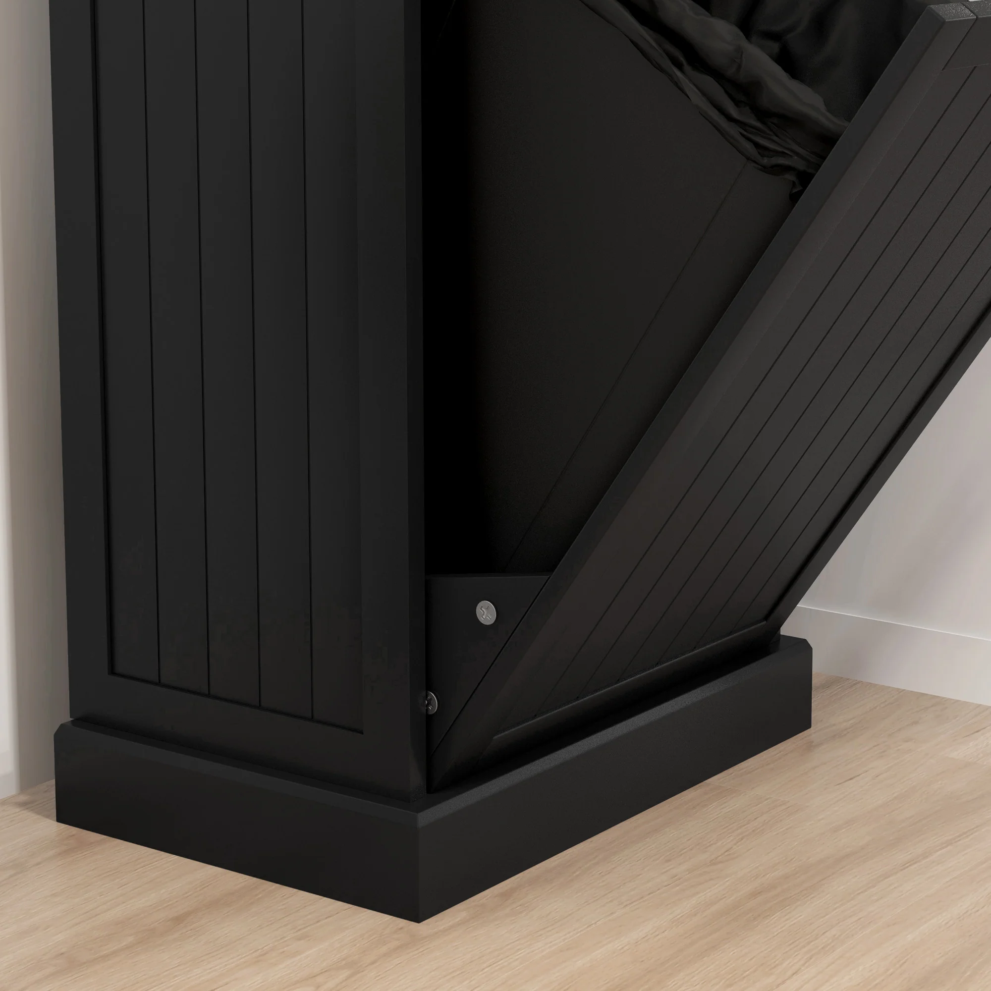 Kitchen Tilt Out Trash Bin Cabinet, Recycling Cabinet Trash Can Holder With Drawer, Black - Image 11