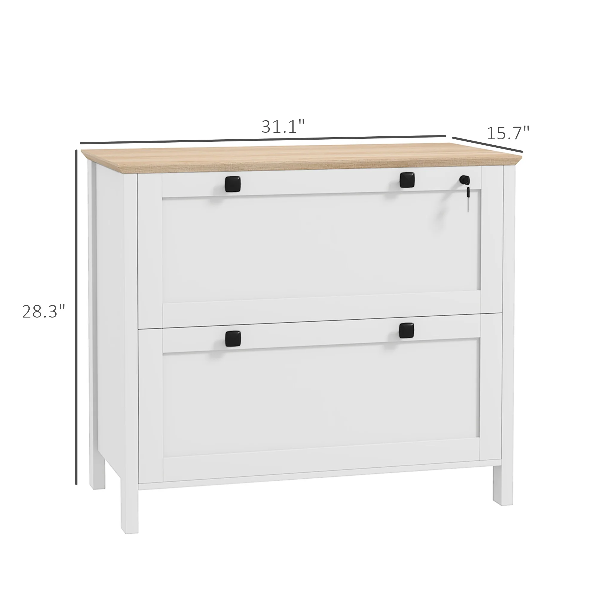 2 Drawer Filing Cabinet with Adjustable Hanging Bar for Letter, A4, White - Image 5