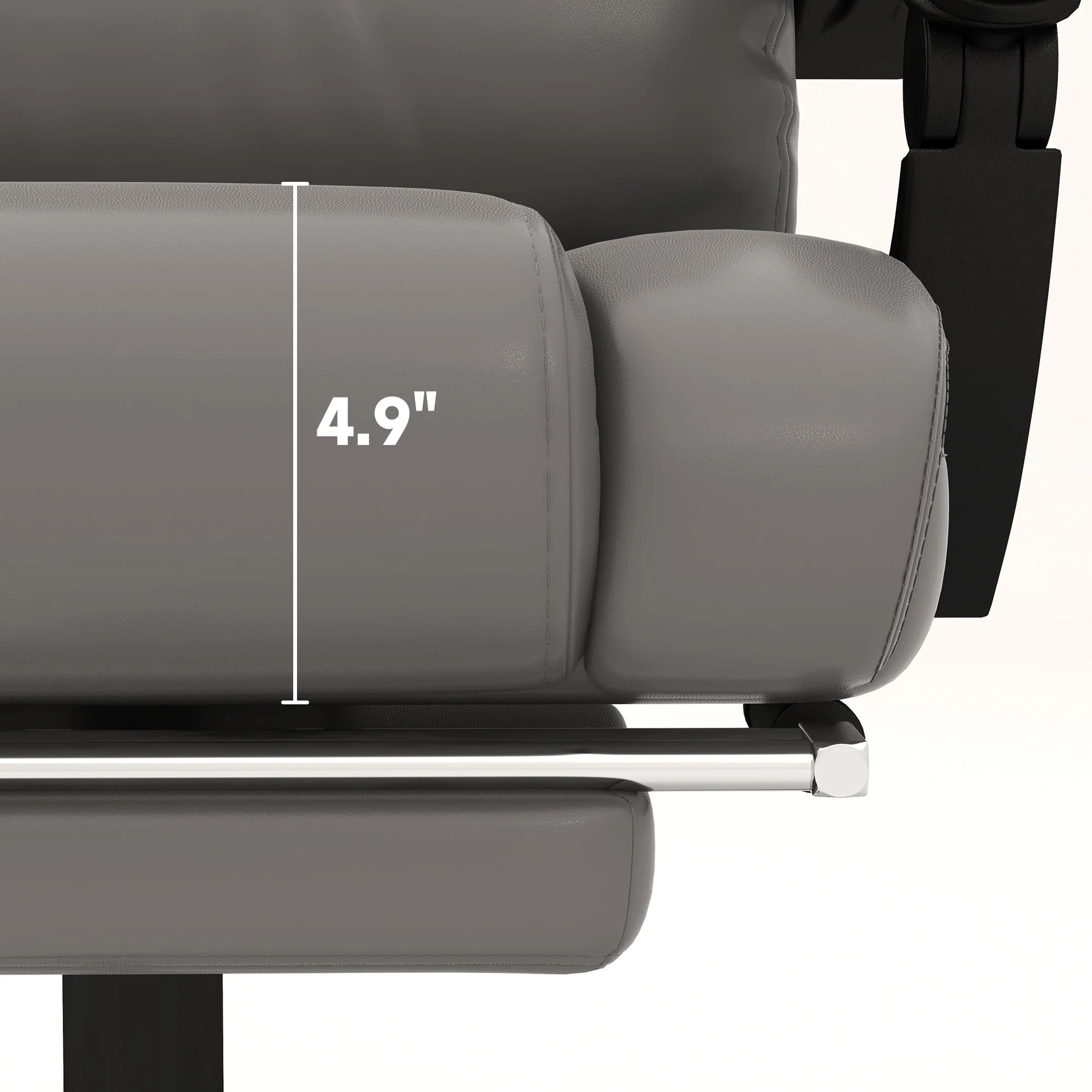 6 Vibrating Points Massage Office Chair, High Back Reclining Chair w/ Footrest, Gray - Image 11