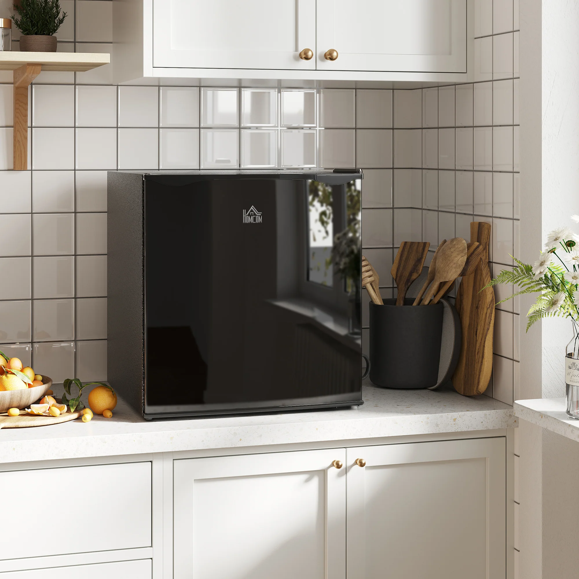 1.1 Cu Ft Countertop Mini Freezer, Compact Upright with Removable Shelves, Black - Image 4