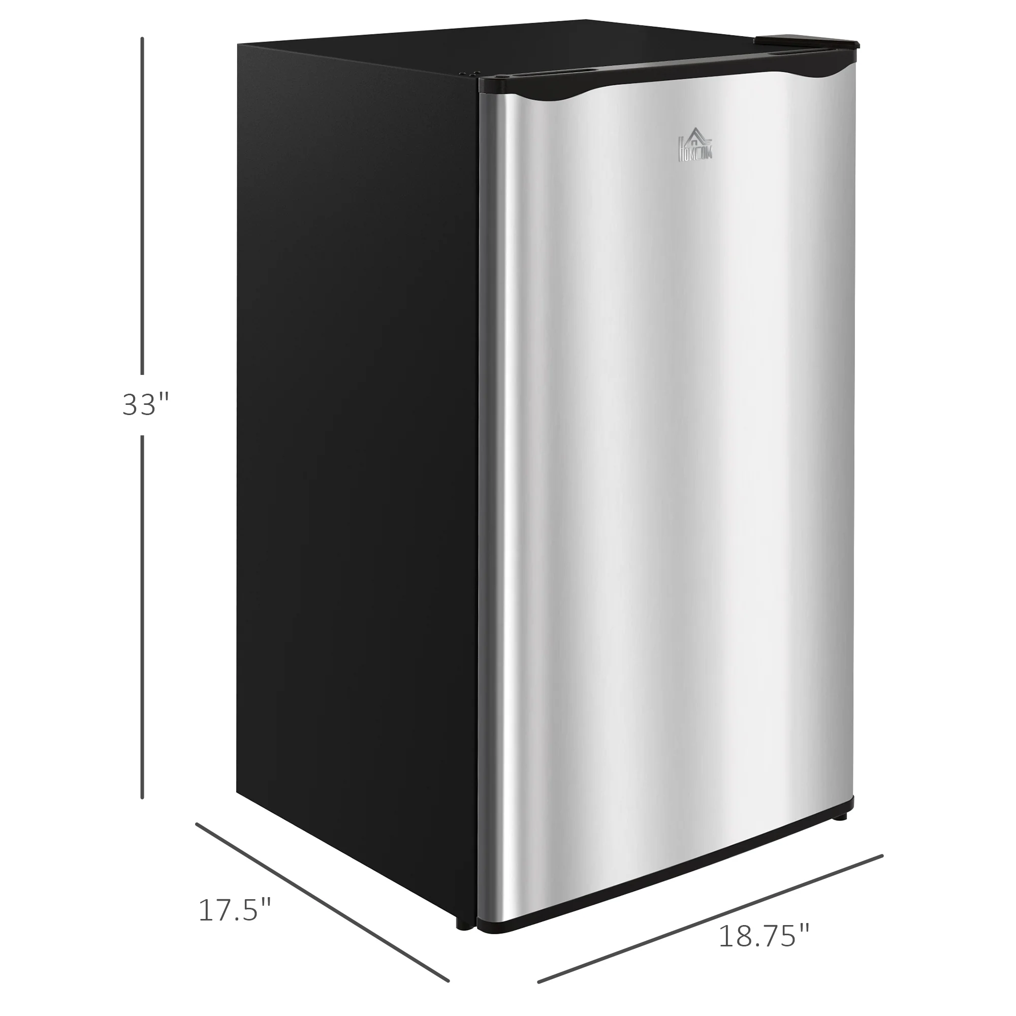 3.2 Cu.Ft Mini Fridge with Freezer, Single Door Compact Refrigerator Silver - Image 5