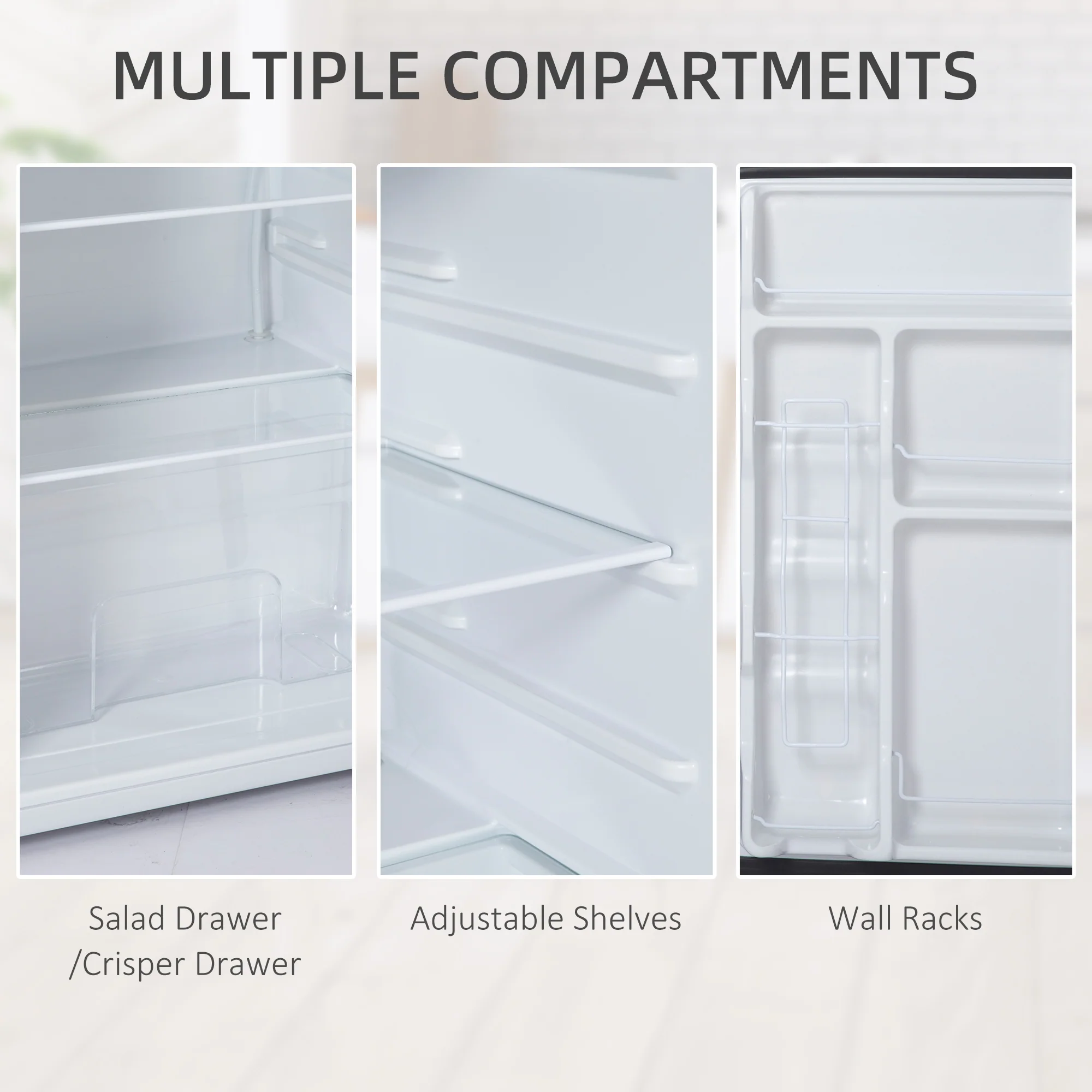 3.2 Cu.Ft Mini Fridge with Freezer, Single Door Compact Refrigerator Silver - Image 8