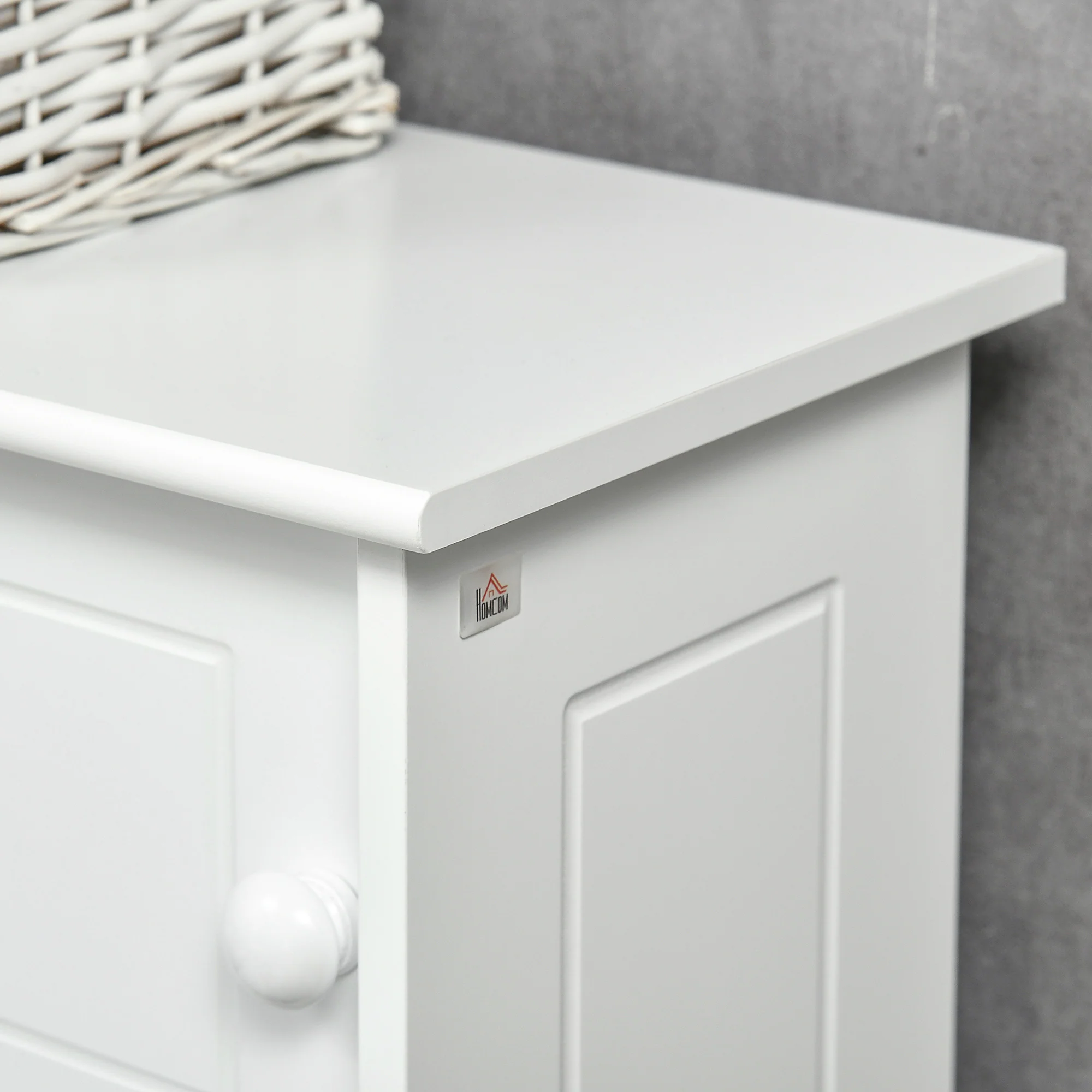 Over Toilet Bathroom Organizer, Freestanding Storage Cabinet with Adjustable Shelves, White - Image 10
