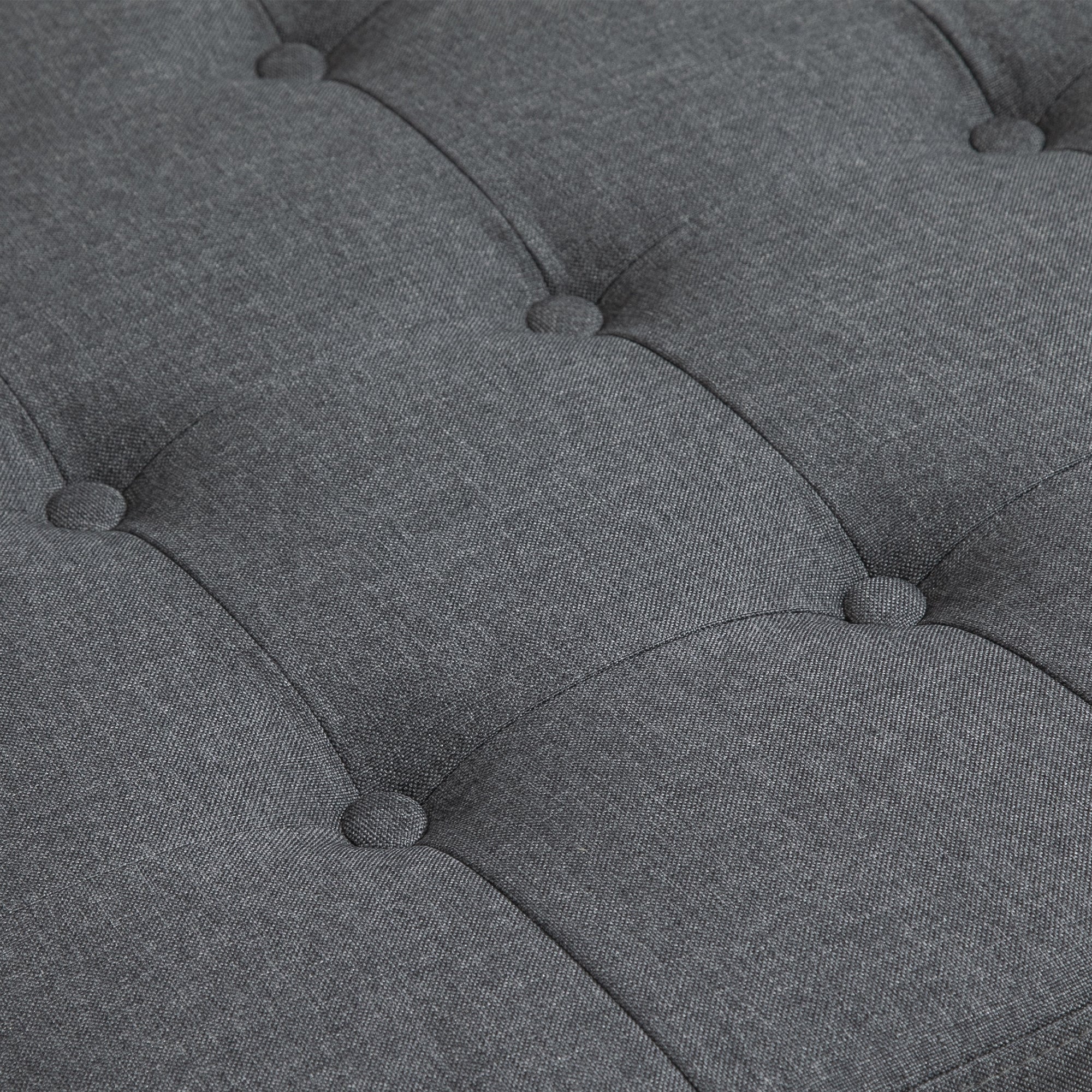 Round Storage Ottoman Bench, Button Tufted Ottoman with Flip Top for Entryway, Gray - Image 11