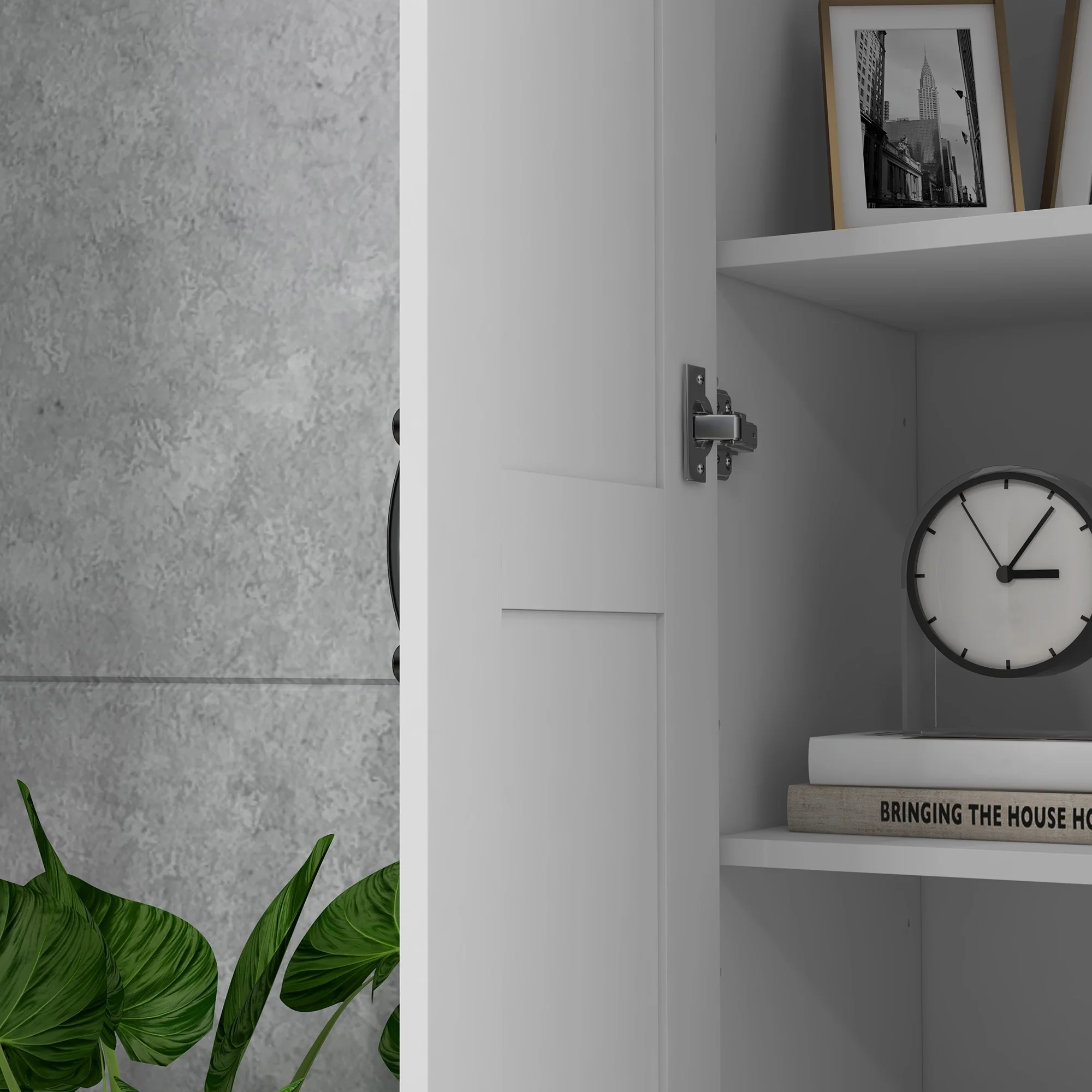 Storage Cabinet w/ Adjustable Shelves, Pantry Cupboard, White - Image 10