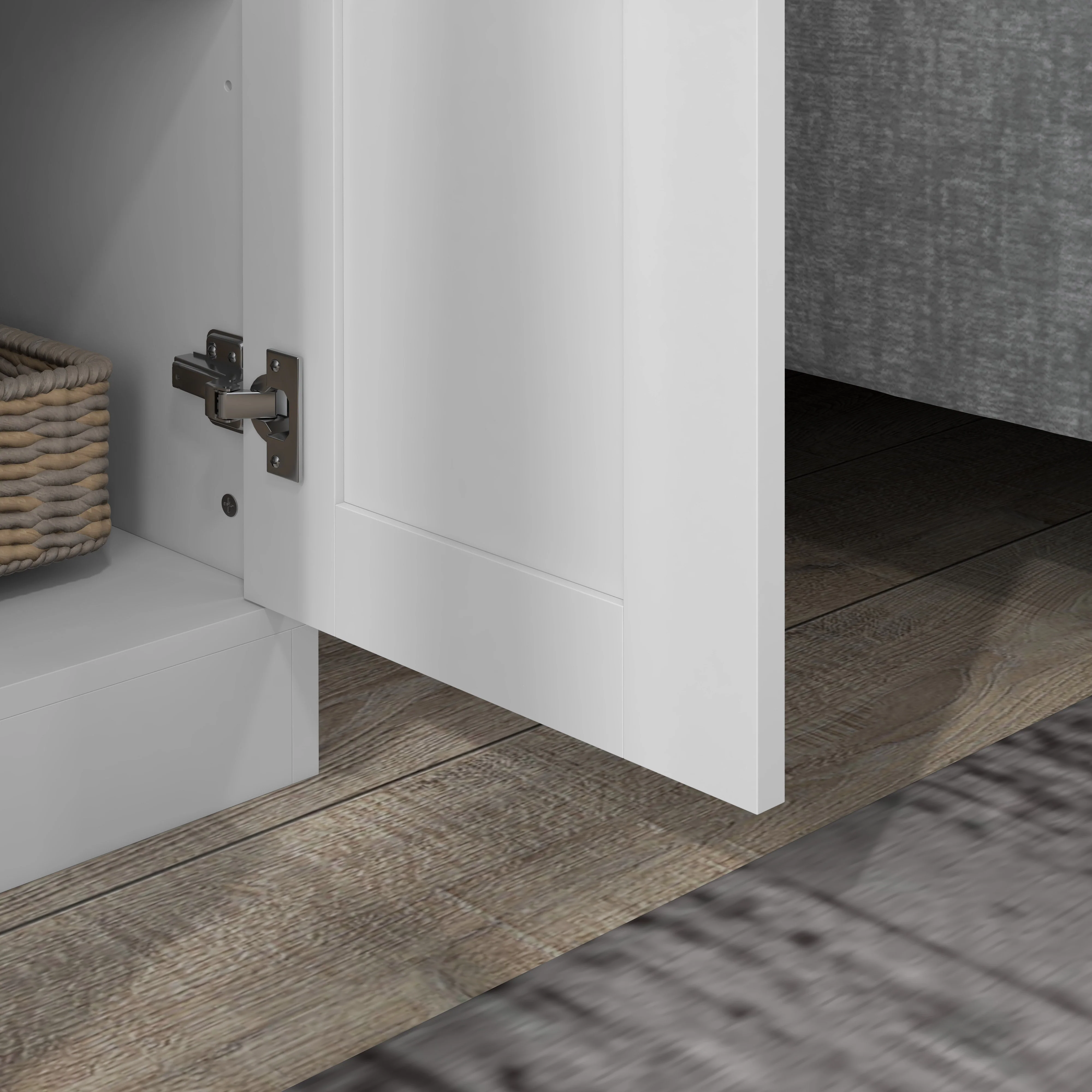 Storage Cabinet w/ Adjustable Shelves, Pantry Cupboard, White - Image 11