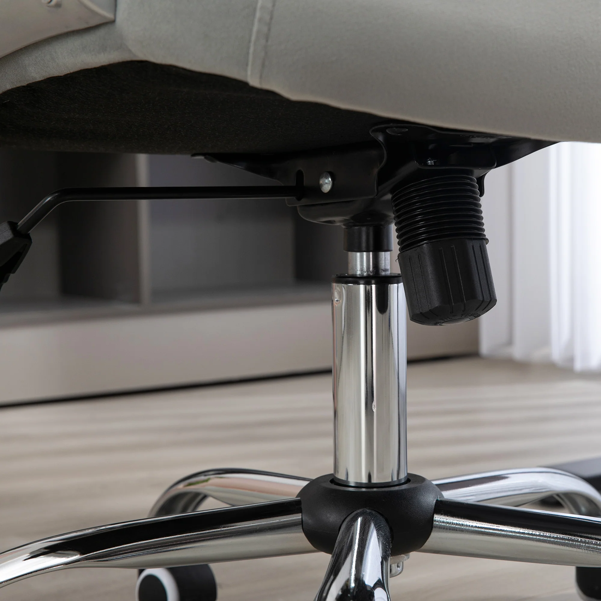 Velvet Office Chair, 360° Swivel Desk Chair with Adjustable Height & Tilt, Light Gray - Image 11
