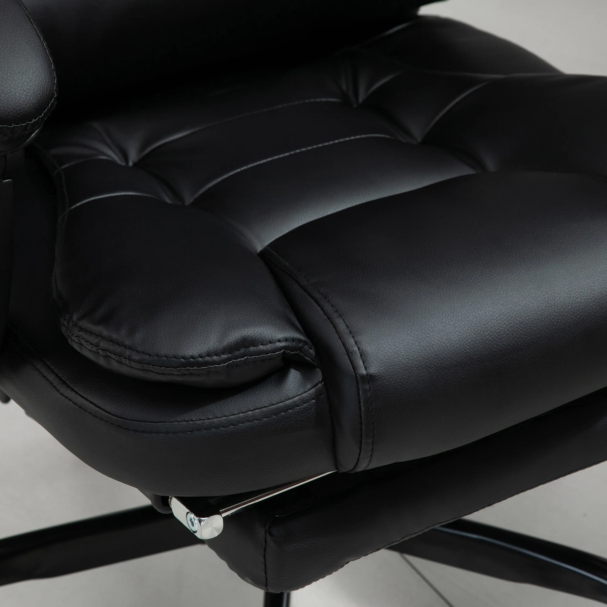 7-Point Massage Office Chair w/ Lumbar Support, Footrest & Adjustable Height, Black - Image 11