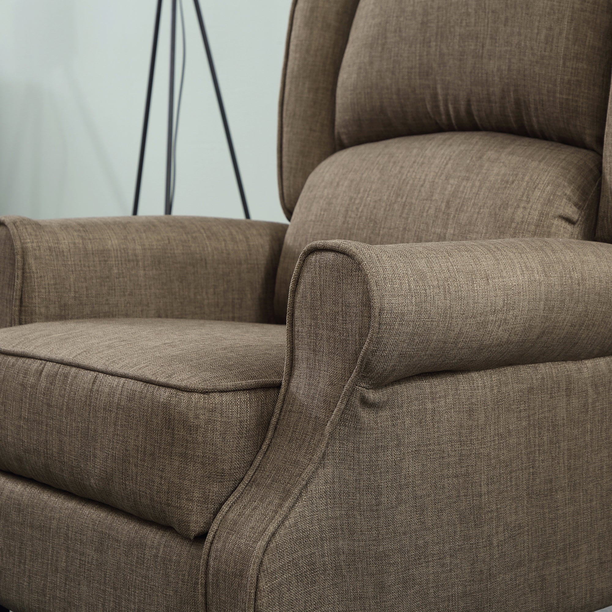 Heated Vibrating Massage Wingback Push Back Recliner Chair with Footrest, Brown - Image 11