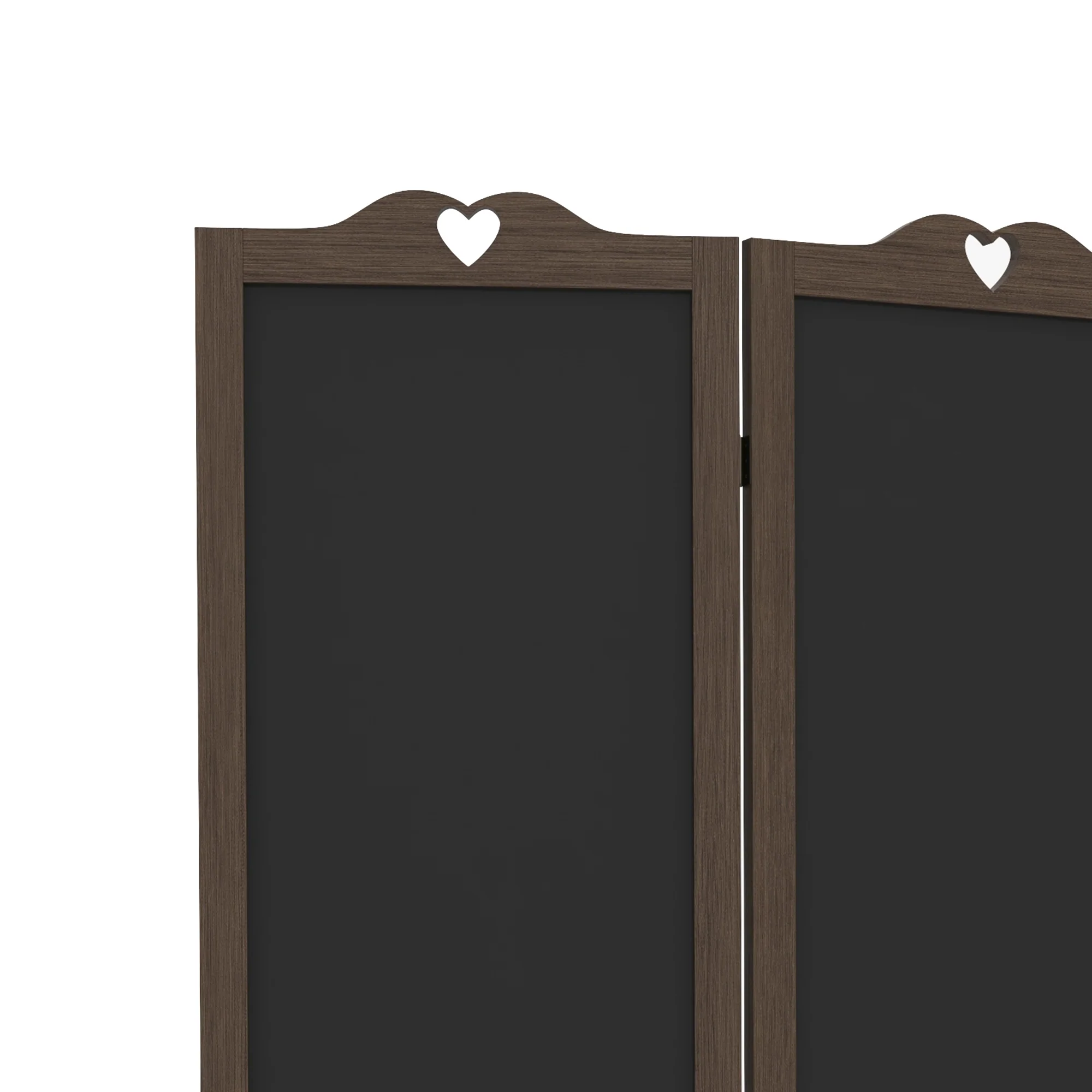 5.5' Wooden Room Divider, 4 Panel Folding Privacy Screen, Blackboard, Walnut Brown - Image 10