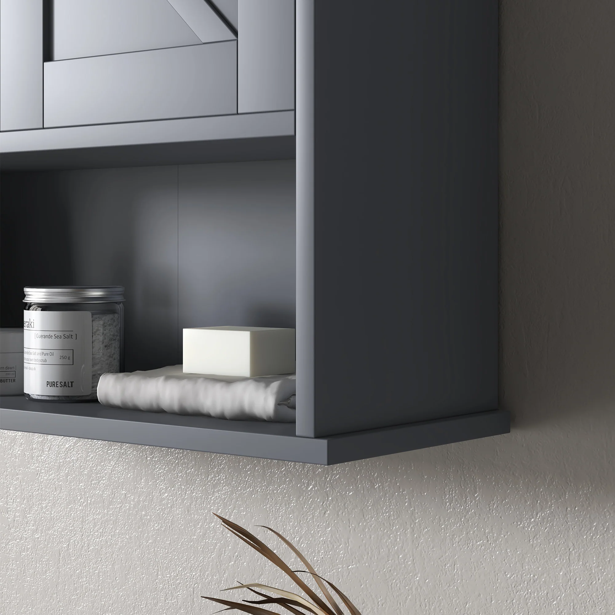 Farmhouse Bathroom Medicine Cabinet with Barn Doors and Adjustable Shelf, Gray - Image 10