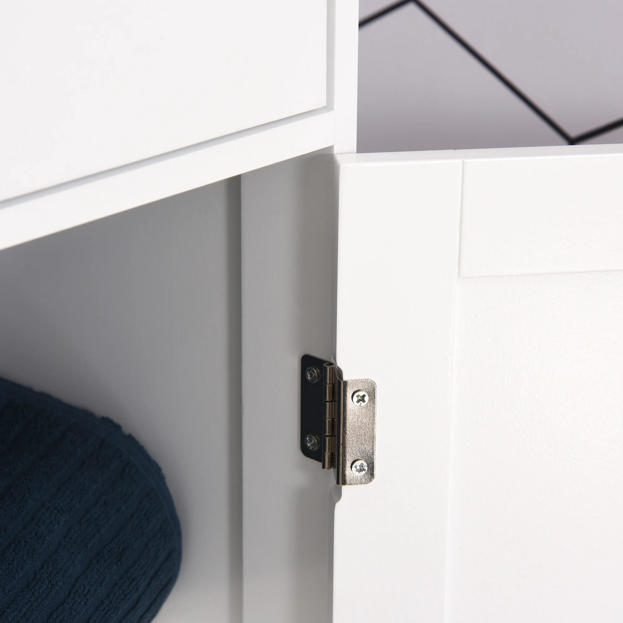 Tall Bathroom Cabinet, Narrow Storage Cabinet with Acrylic Door, Drawer & 3 Shelves, White - Image 11