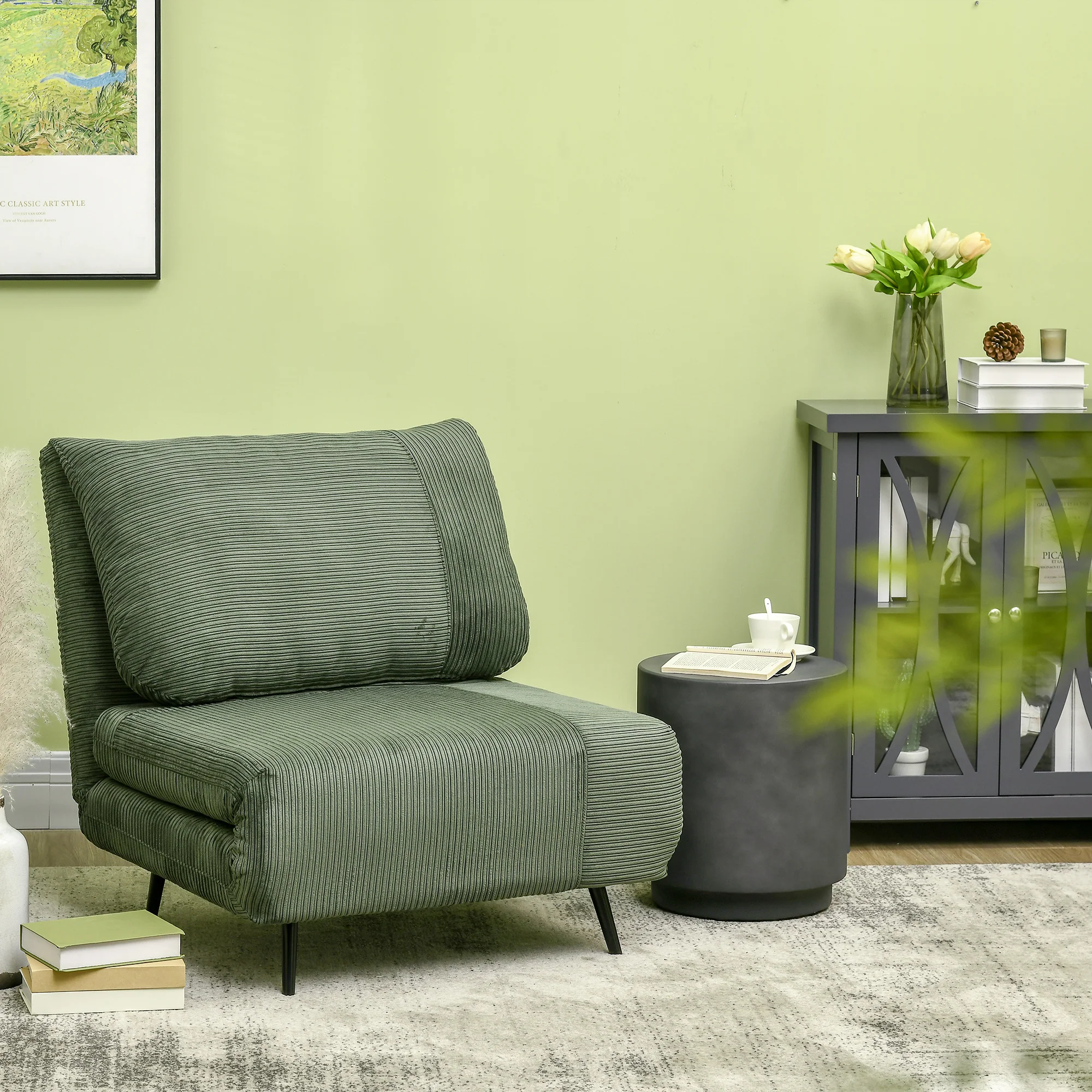 Lightweight Accent Table with Concrete Finish Round Side Table - Image 9