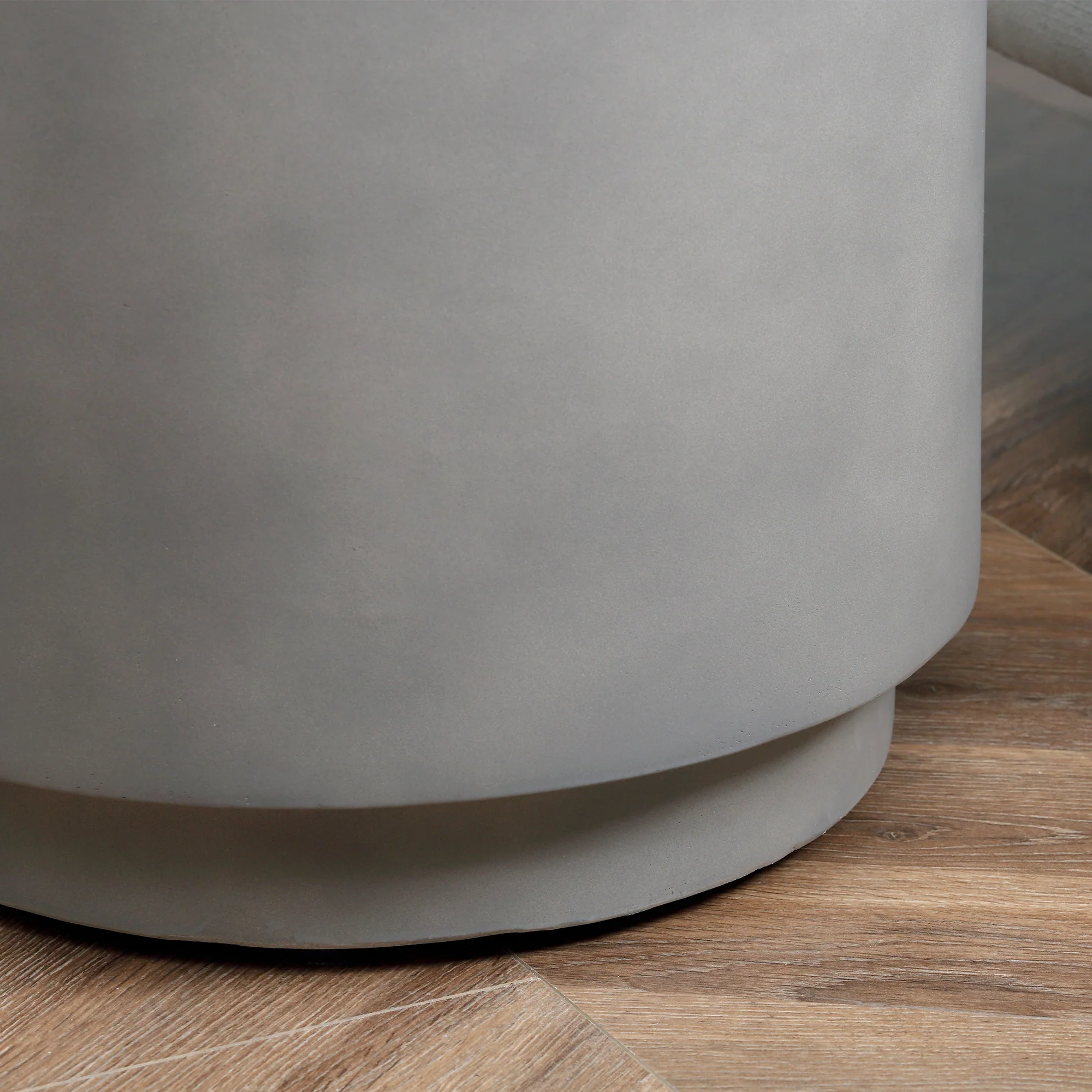Lightweight Accent Table with Concrete Finish Round Side Table - Image 11