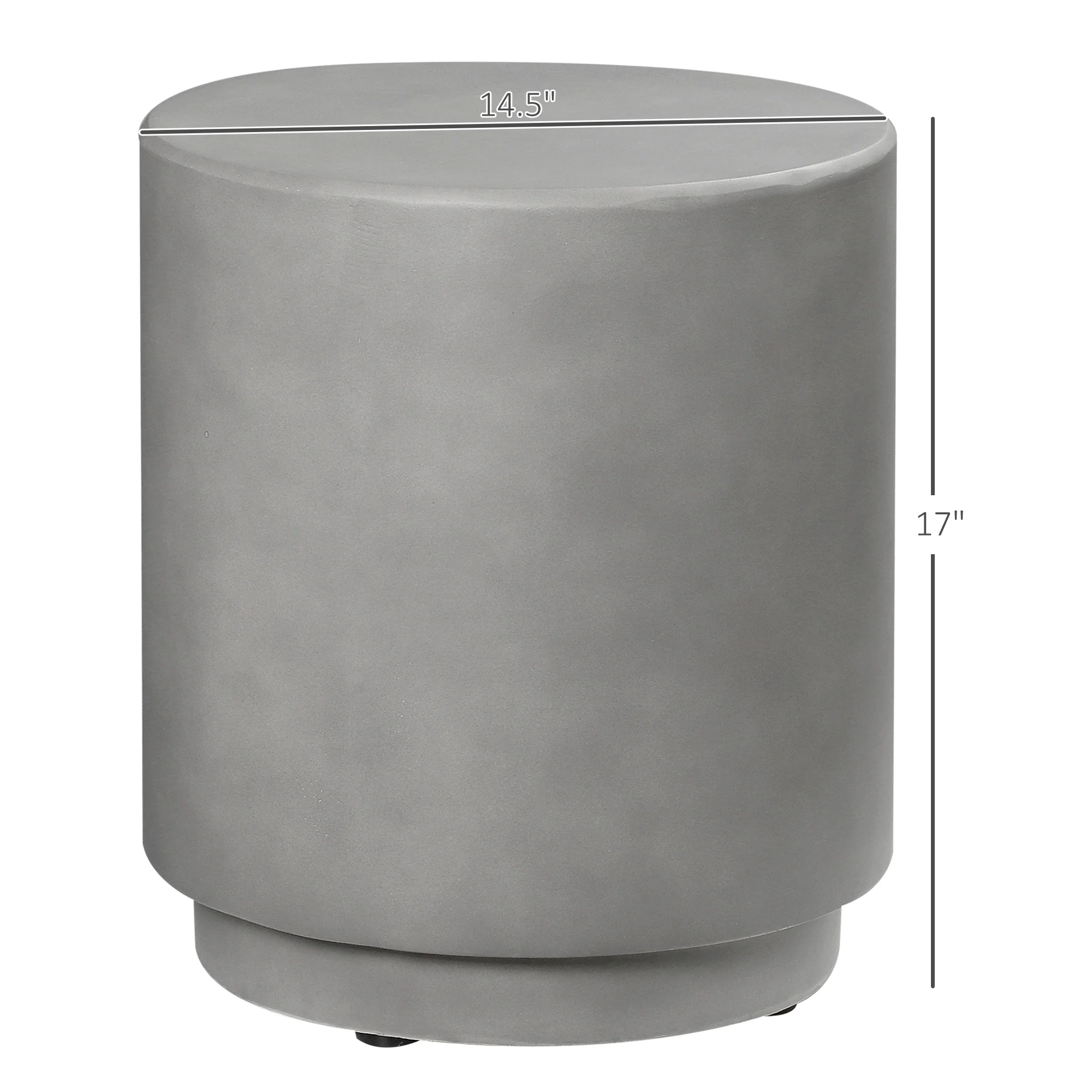 Lightweight Accent Table with Concrete Finish Round Side Table - Image 5