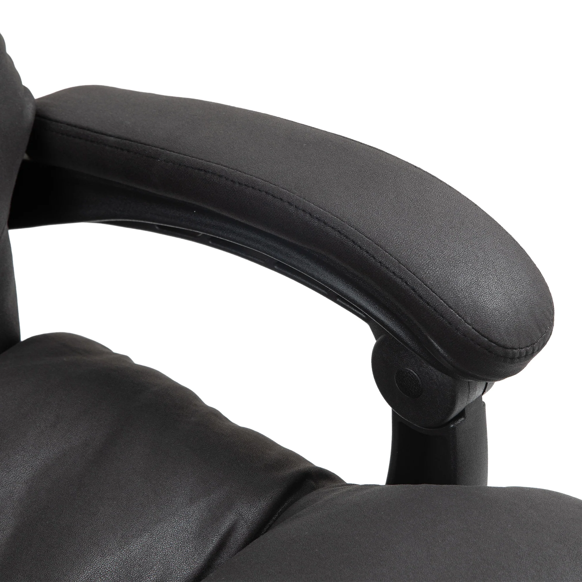 Heated Massage Office Chair with Footrest, Swivel Wheels & Double-tier Padding, Black - Image 10