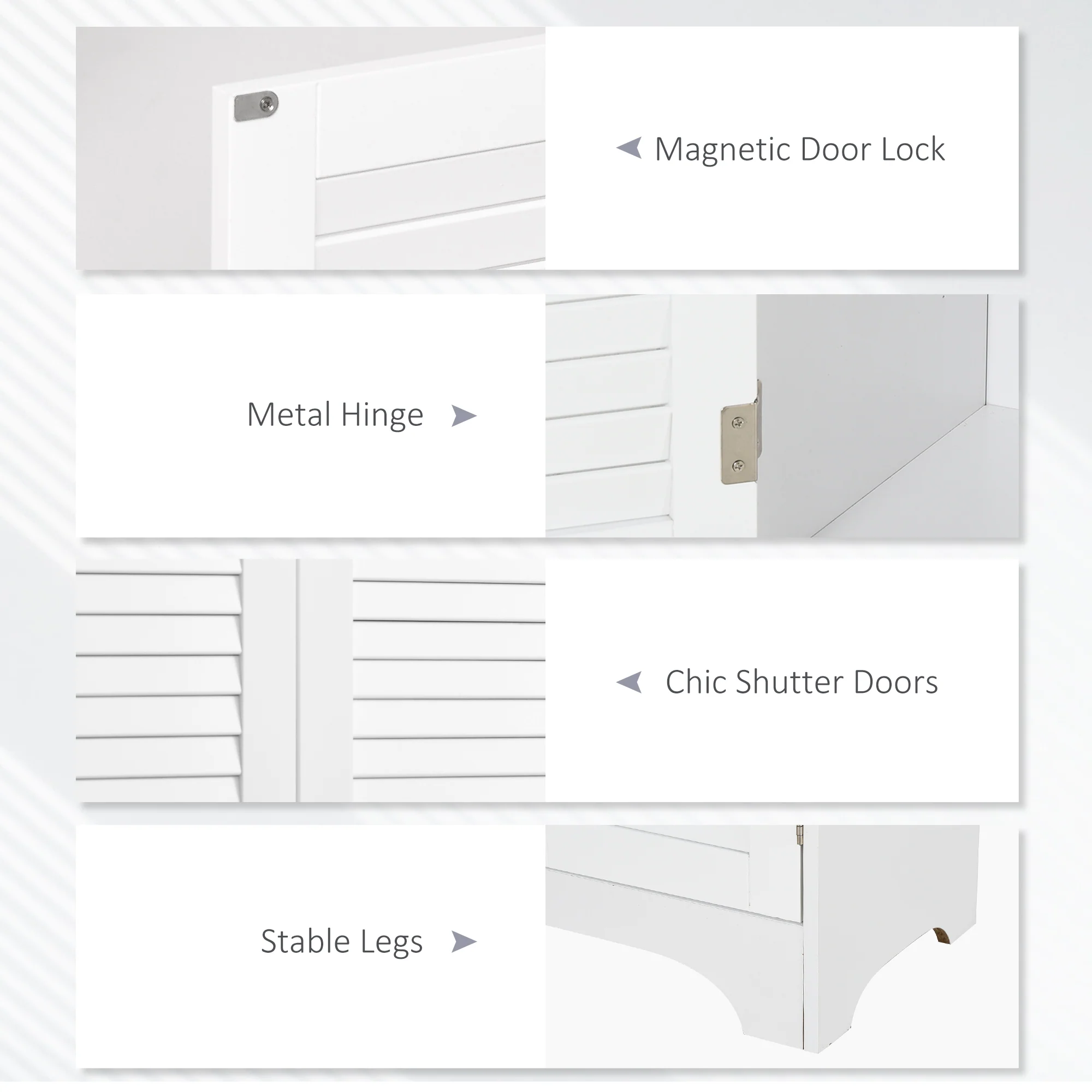 Tall Narrow Bathroom Storage Cabinet w/ Doors & Shelf, Freestanding Linen Cabinet, White - Image 9